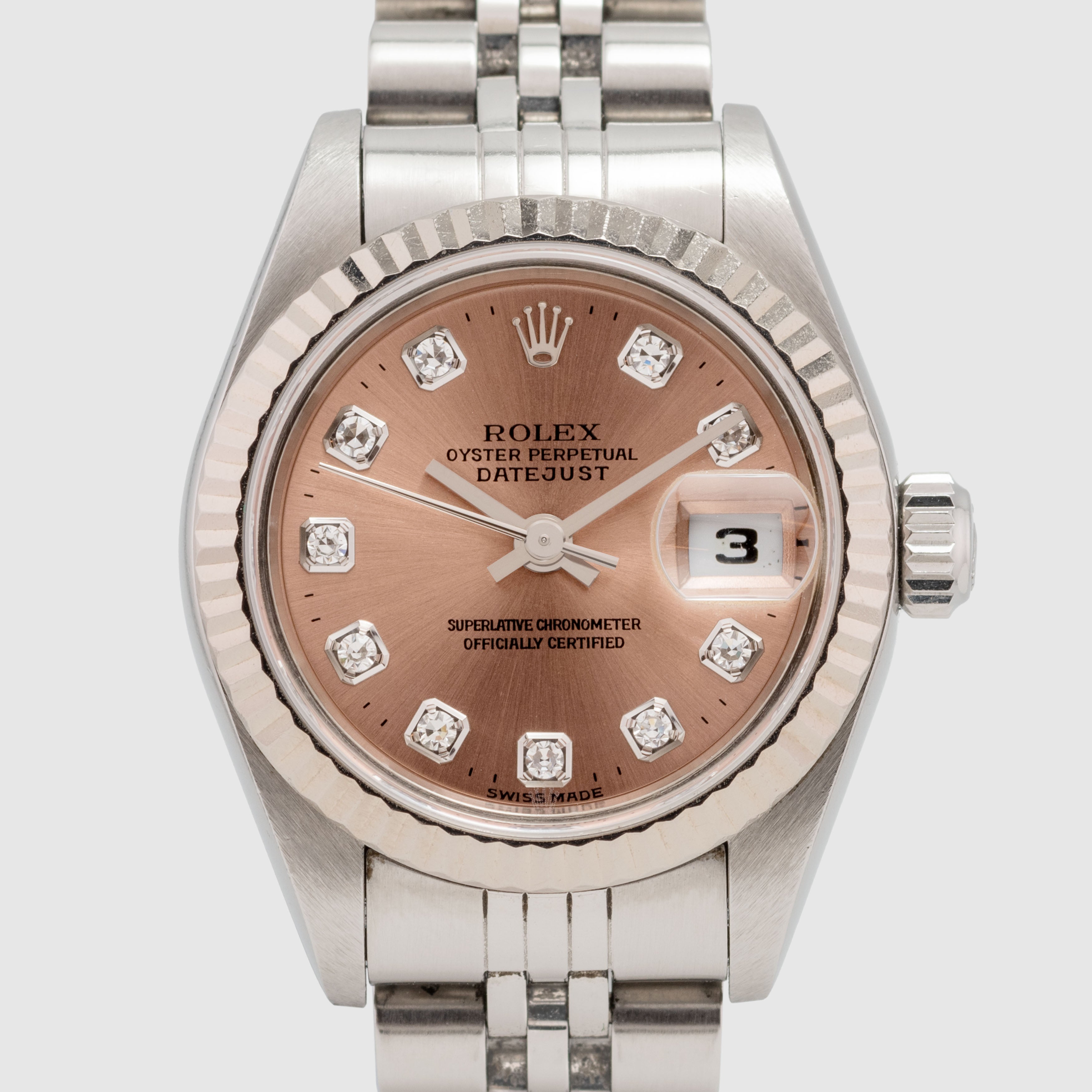 1999 Rolex Lady Datejust Salmon Diamond Dial Ref. 79174 (with Papers)