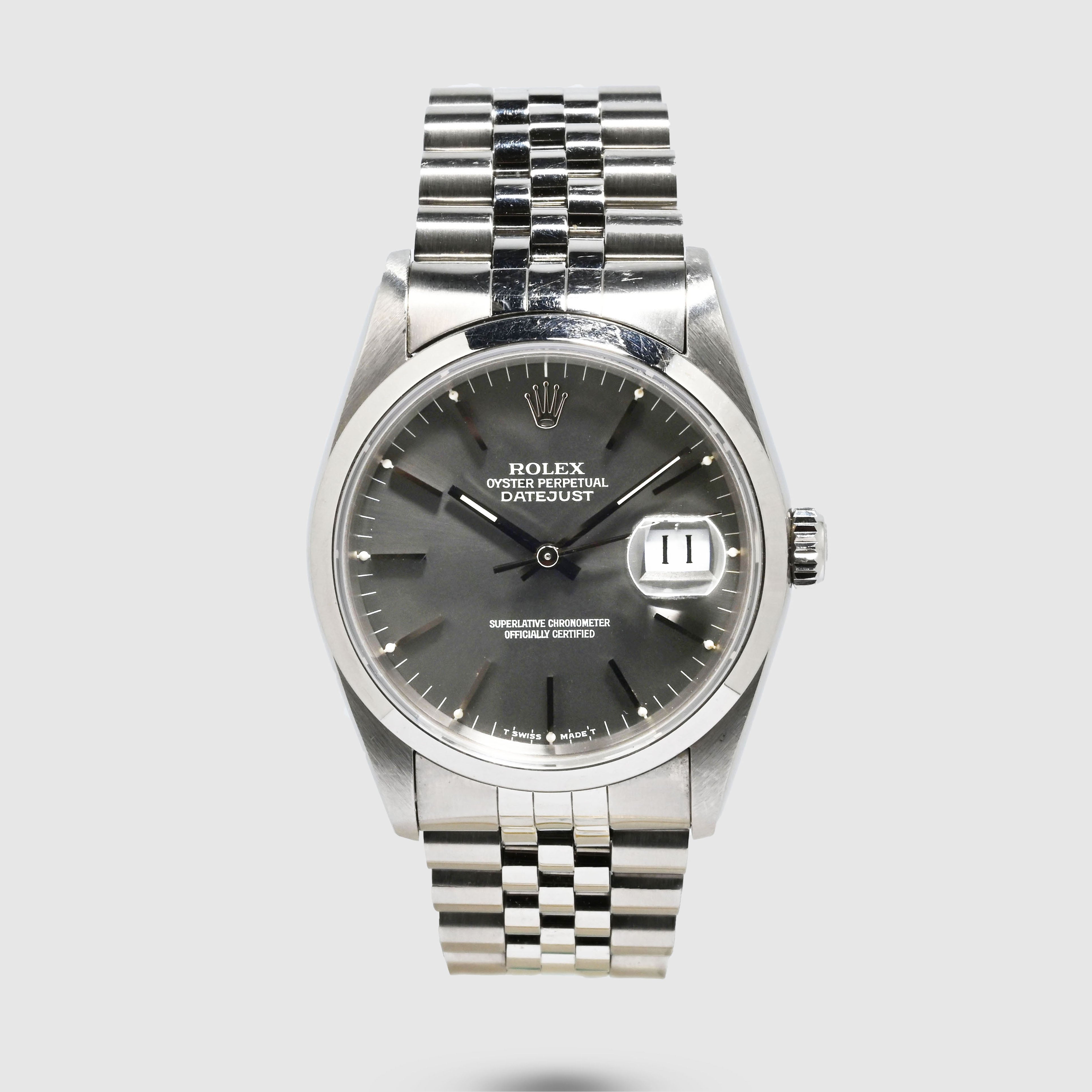 1993 Rolex Datejust Grey Dial Ref. 16200 (Full Set)