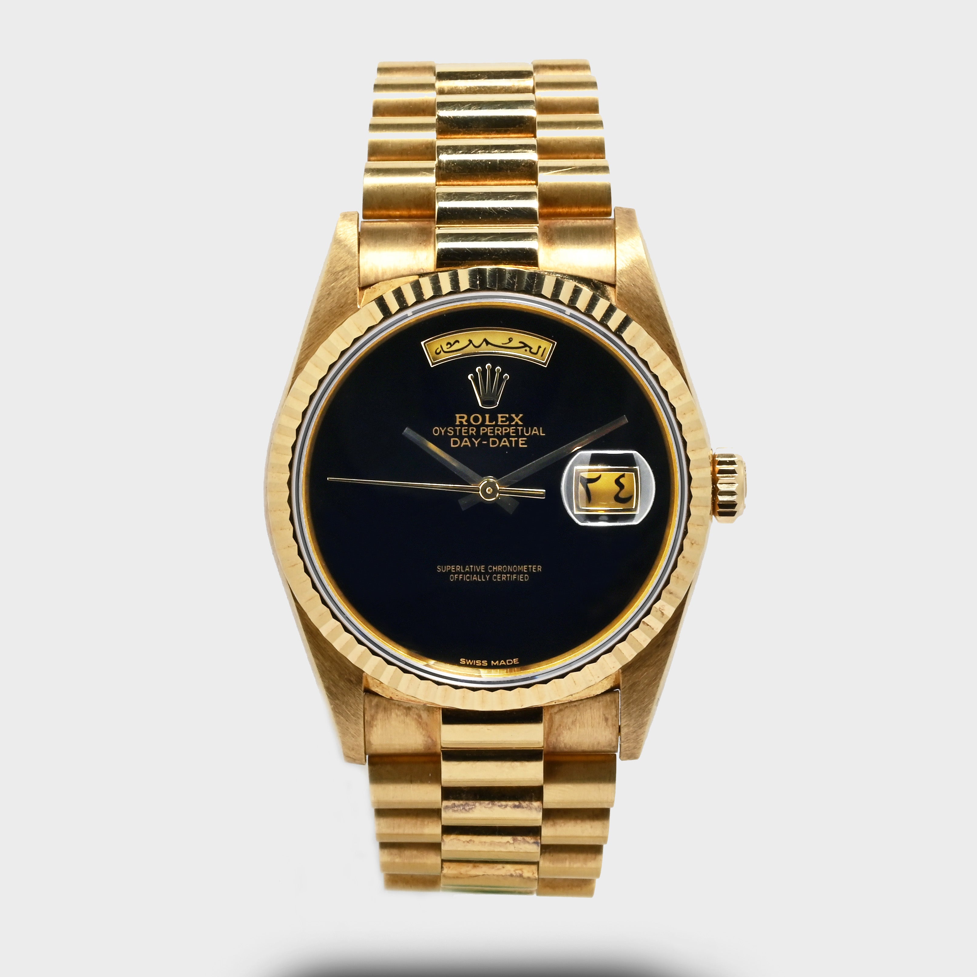 1995 Rolex Day Date Onyx Dial LNOS Ref. 18238 (with RSC & Box)