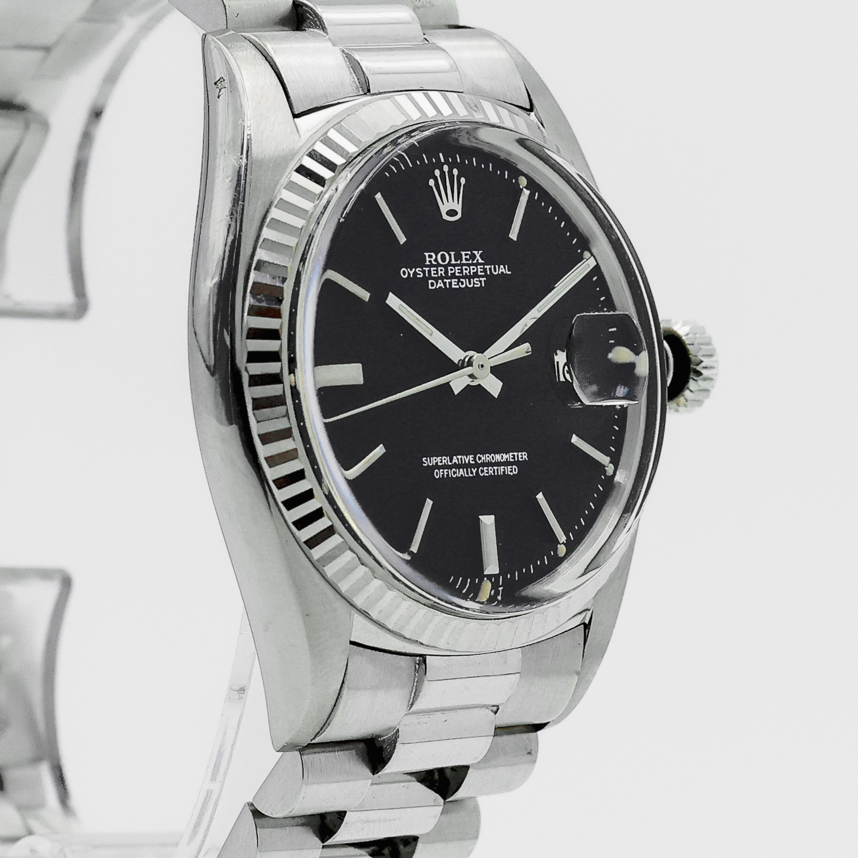 1973 Rolex Datejust White Gold Grey Glossy Dial Ref. 1601