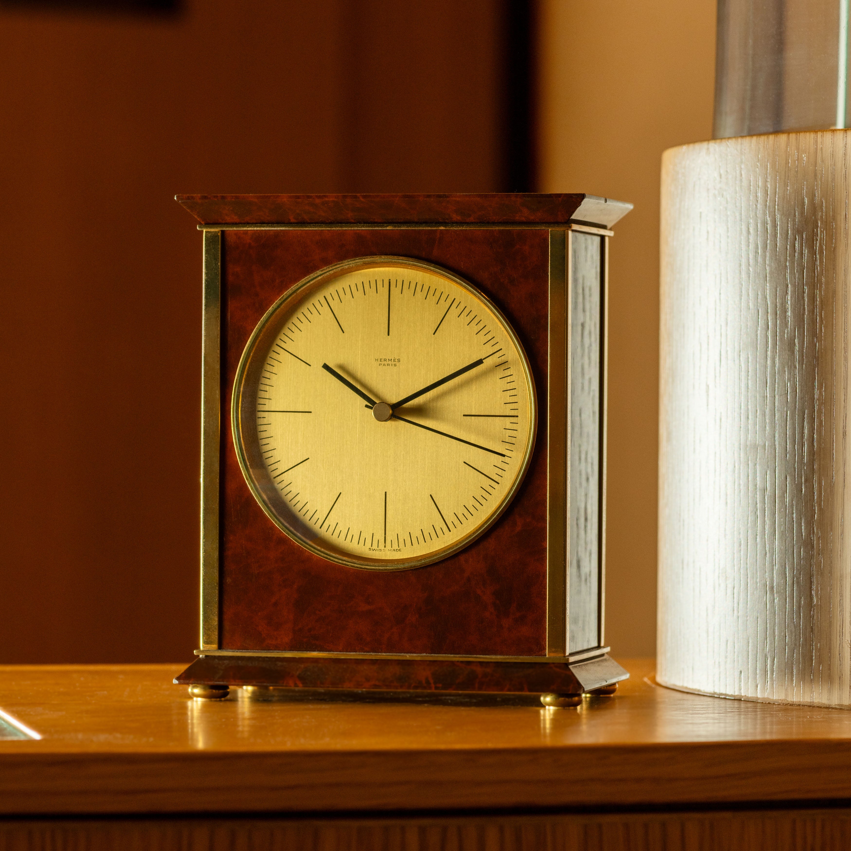 Hermes Lacquered Table Clock, 1980s