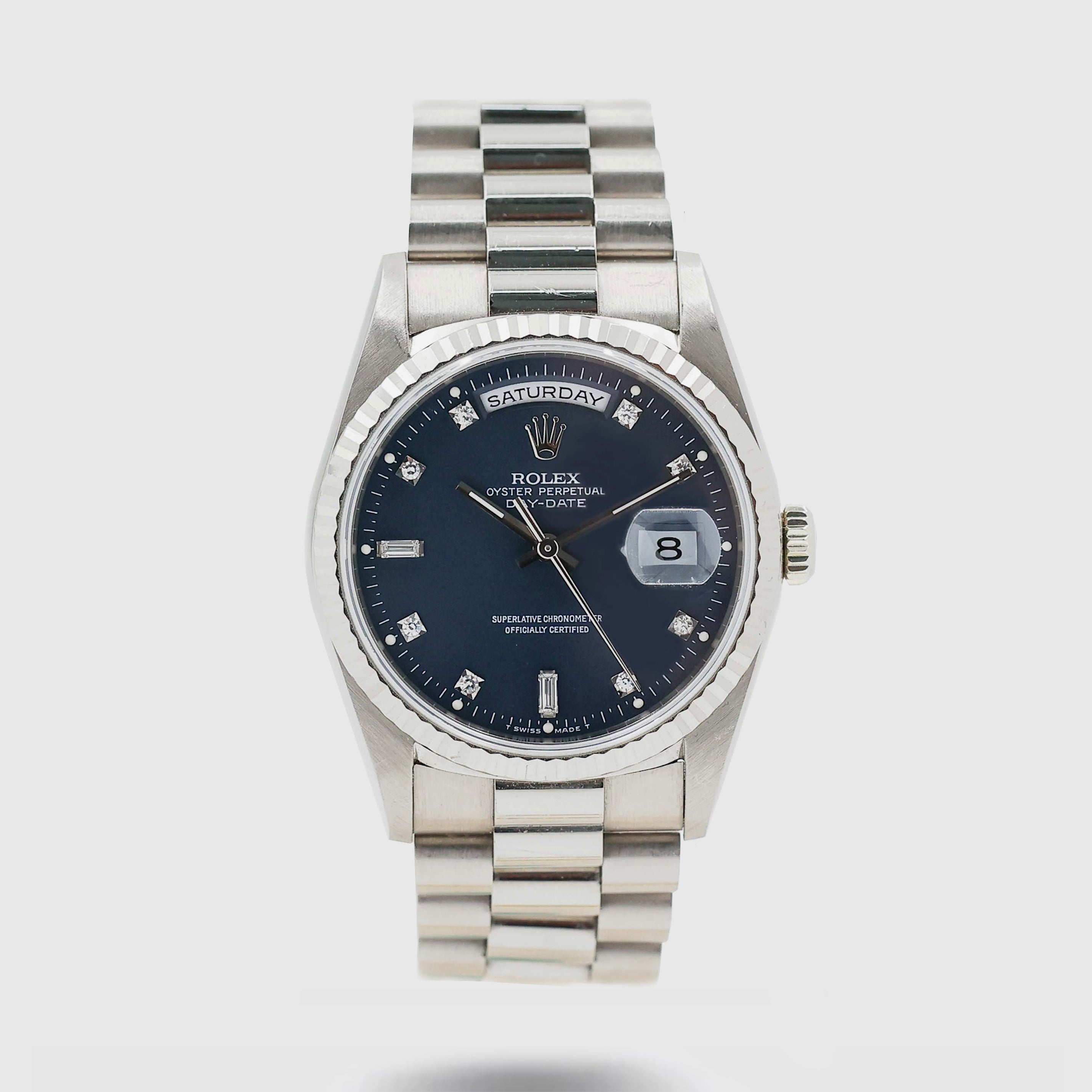 1997 Rolex Day Date Petroleum Grey Dial Ref. 18239 (with Papers)
