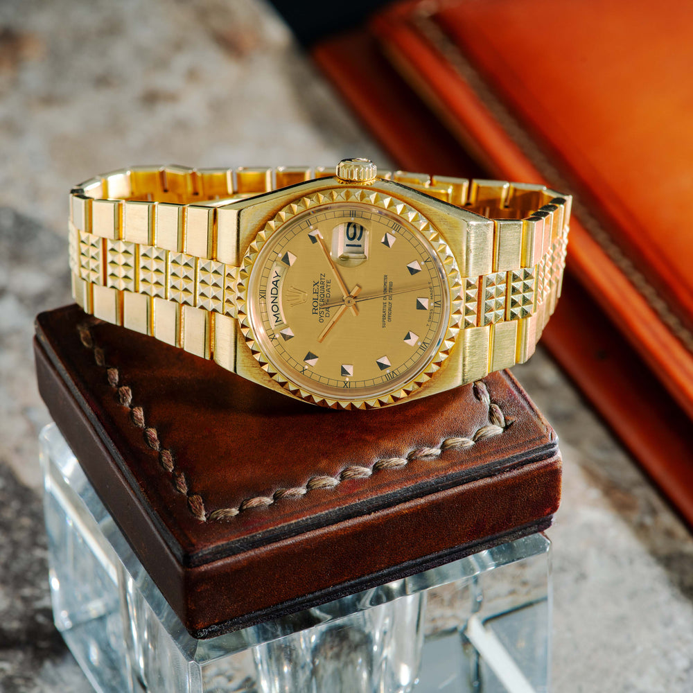 1986 Rolex Oysterquartz Day Date Pyramid Ref. 19028 (Full Set)