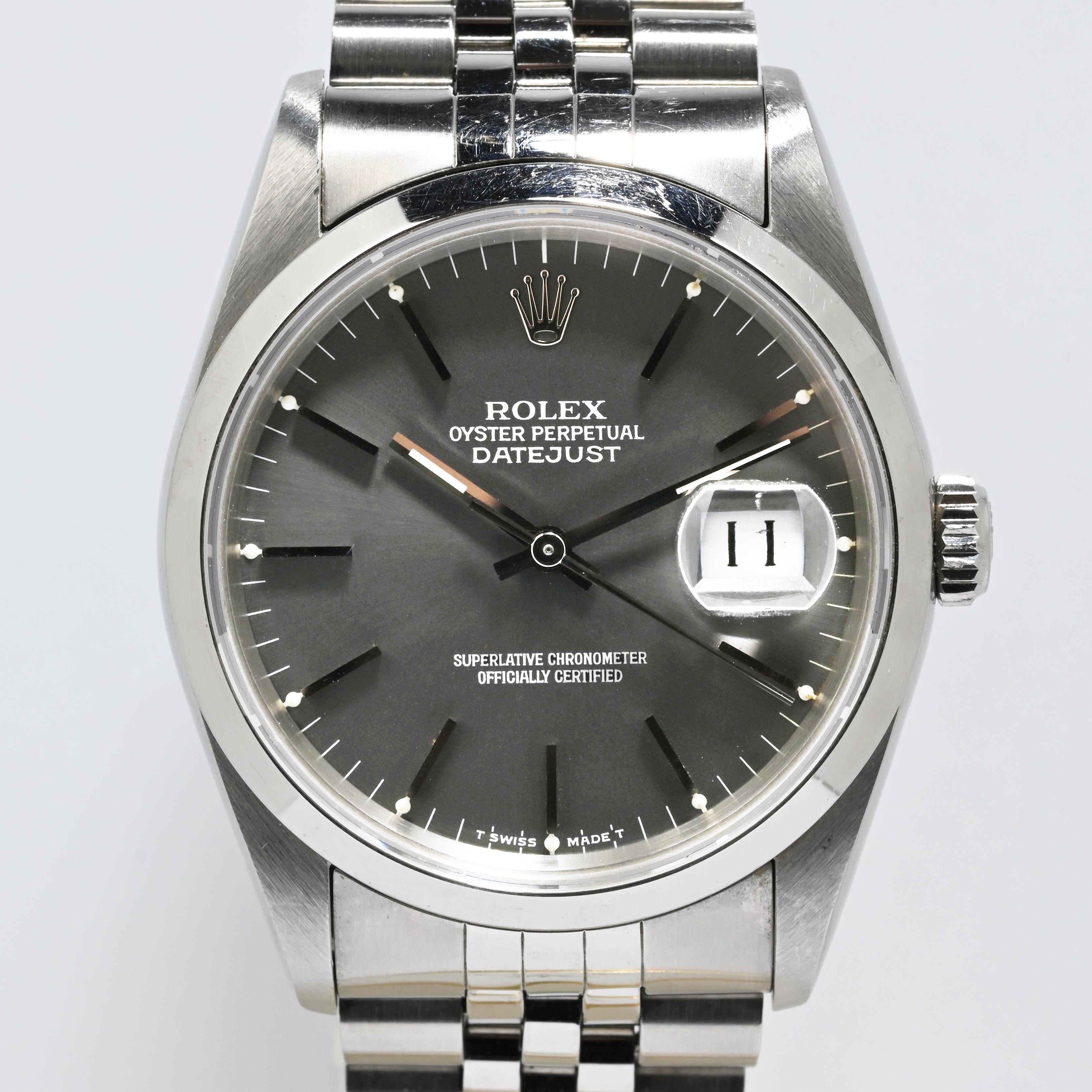 1993 Rolex Datejust Grey Dial Ref. 16200 (Full Set)