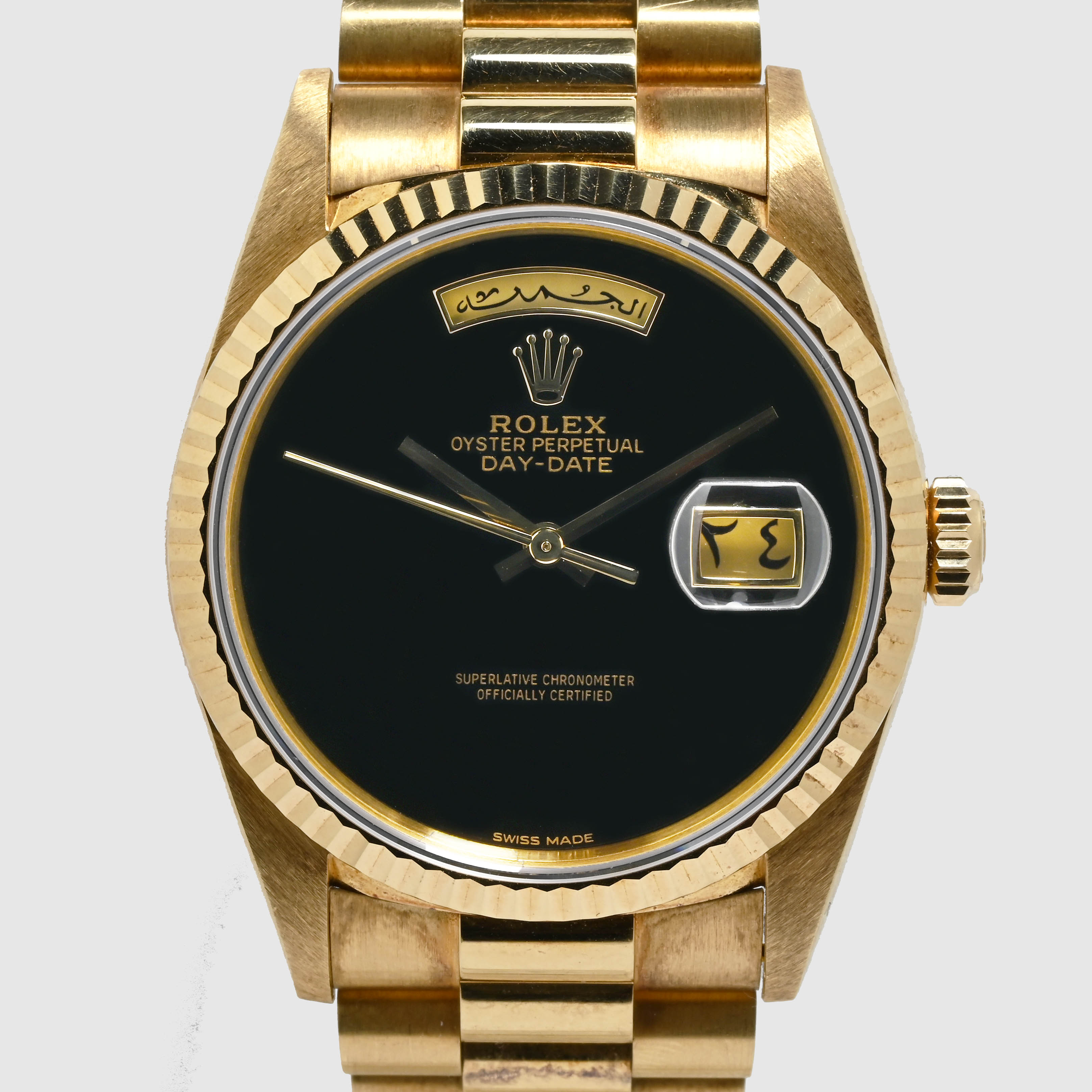 1995 Rolex Day Date Onyx Dial LNOS Ref. 18238 (with RSC & Box)