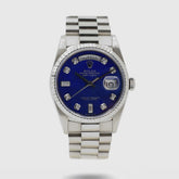 1999 Rolex Day Date White Gold Lapis Diamond Dial Ref. 18239