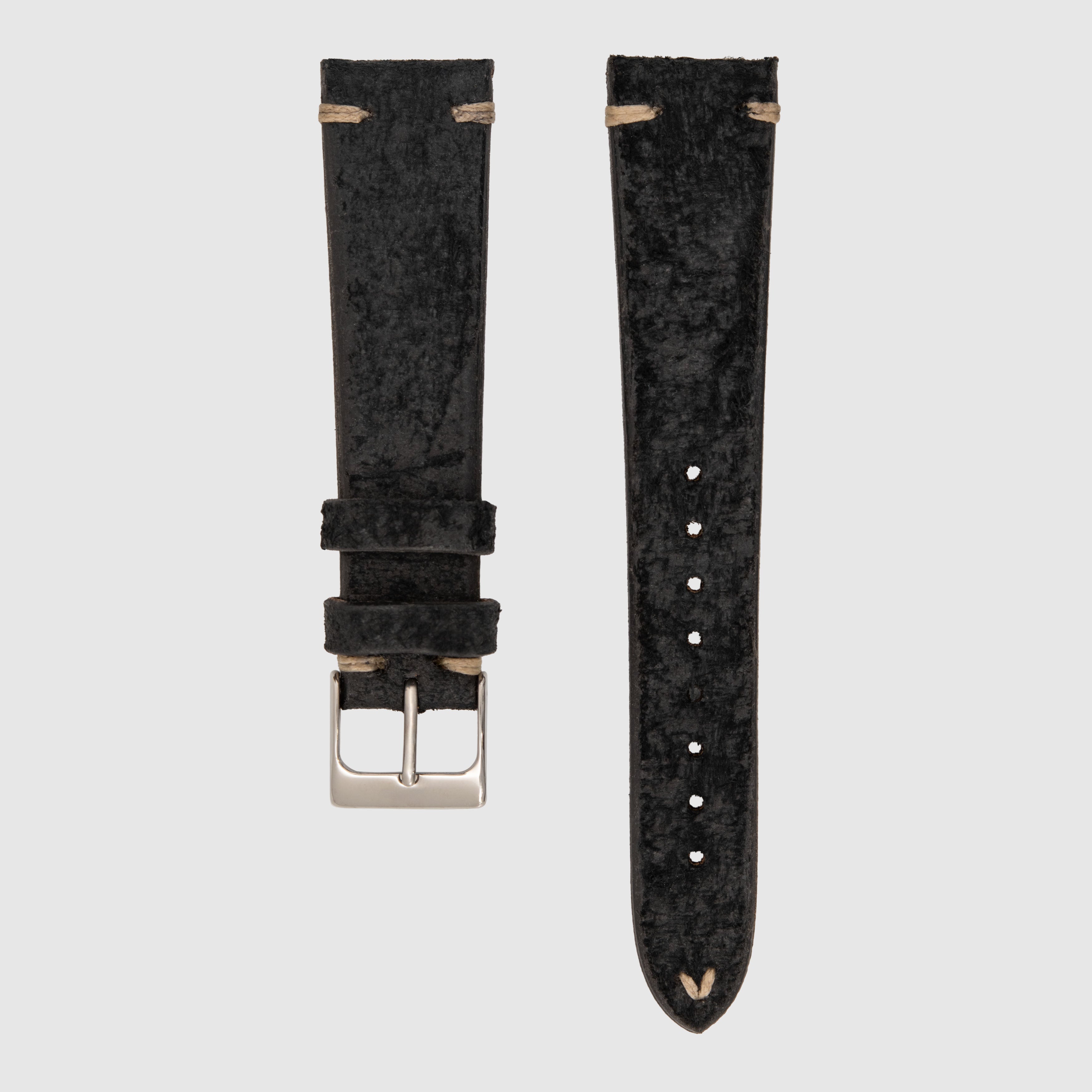 Vintage Straps Distressed Black 20/16mm