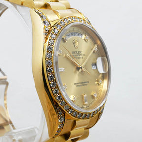 1989 Rolex Day Date Champagne Diamond Dial Ref. 18388