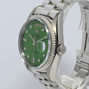 1971 Rolex Day Date WG Green Stella Diamond Dial Ref. 1803