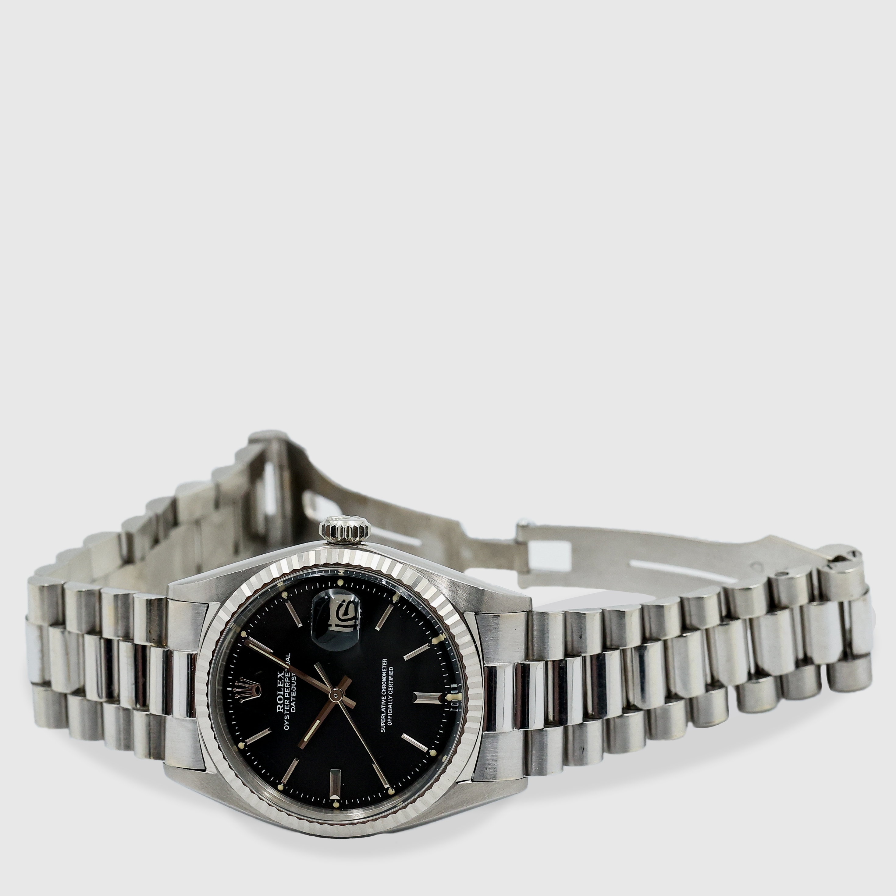 1973 Rolex Datejust White Gold Grey Glossy Dial Ref. 1601