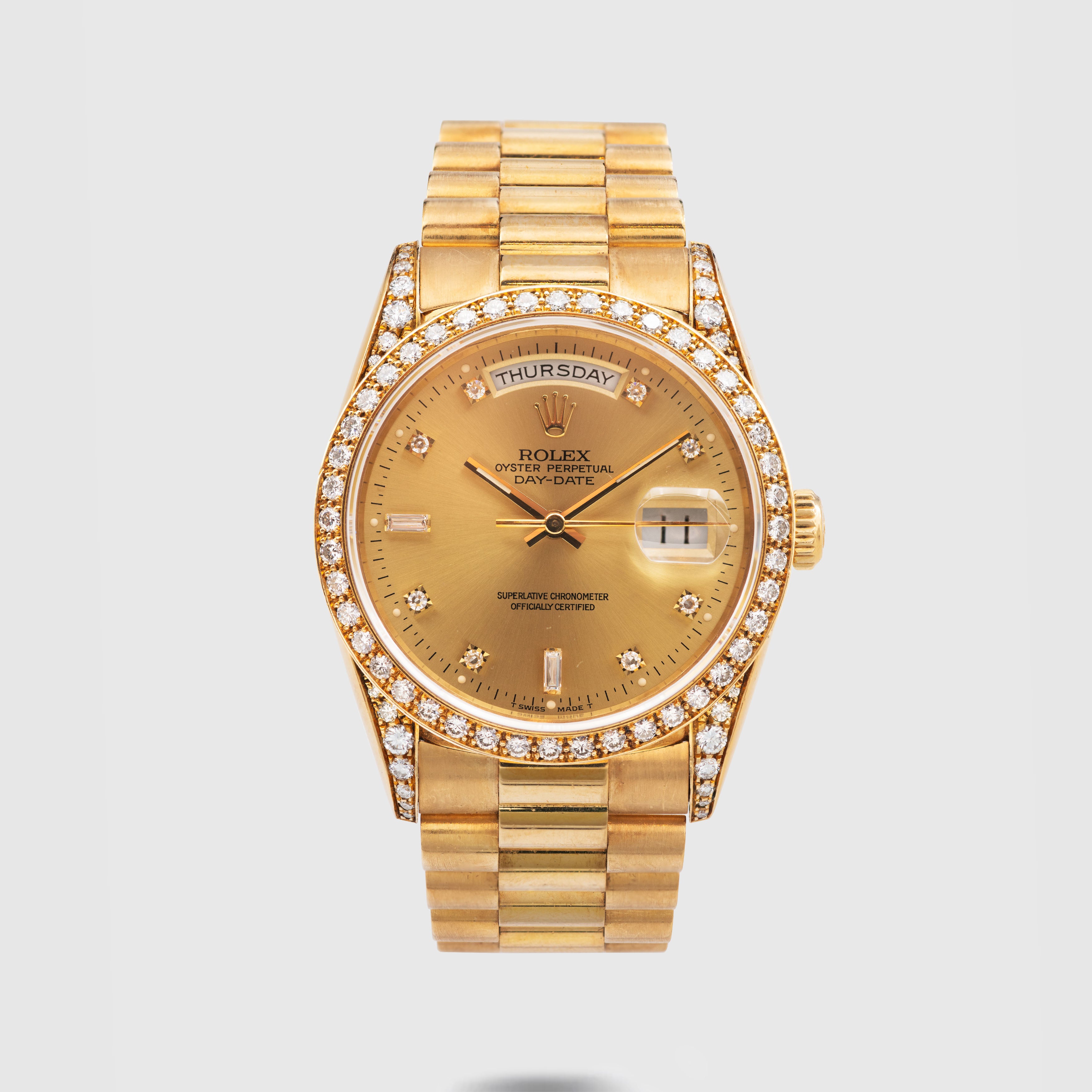 1989 Rolex Day Date Champagne Diamond Dial Ref. 18388