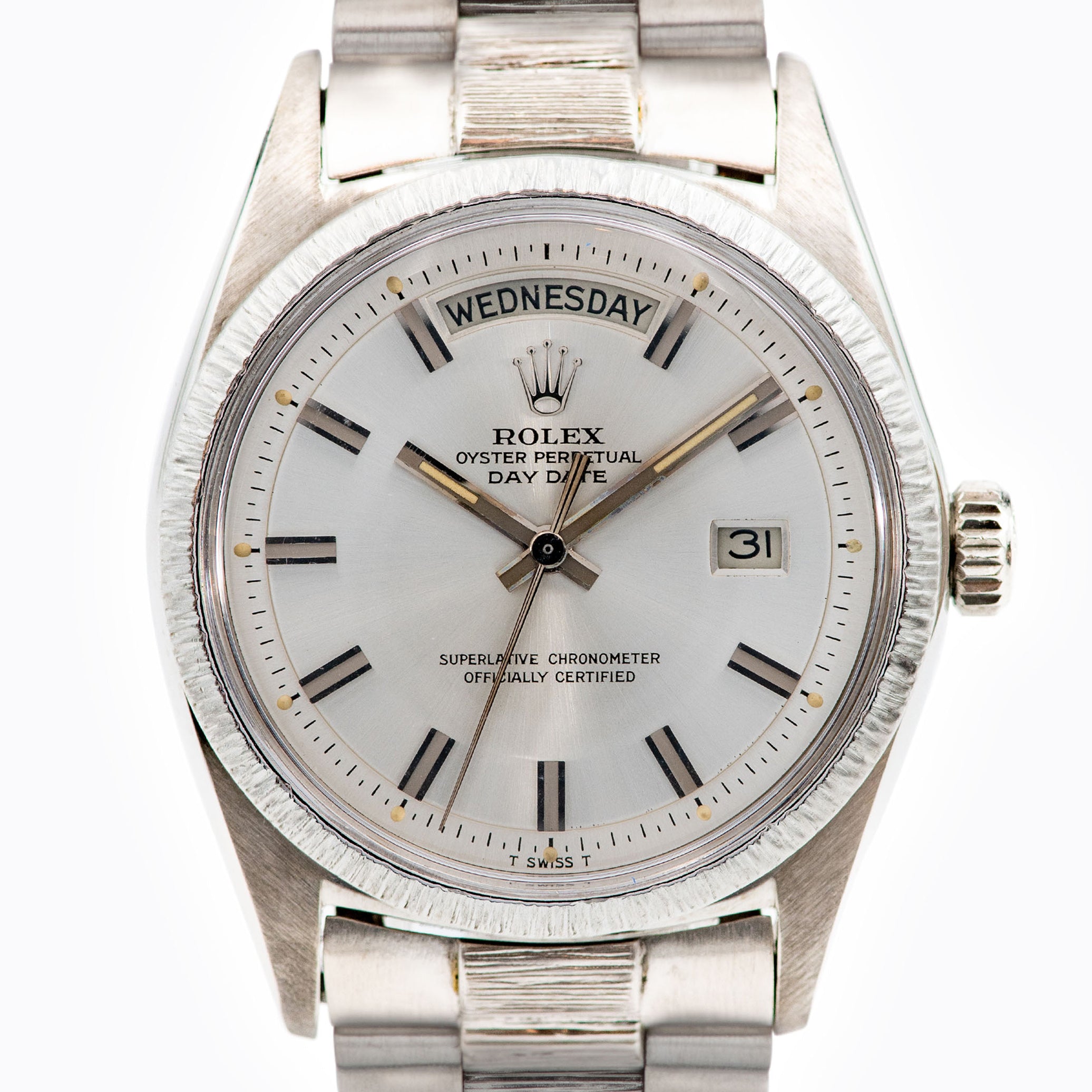 1966 Rolex Day Date White Gold Wide Boy Dial Ref. 1807