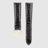 Camille Fournet Strap Alligator Glossy Round Scales Black (Multiple Sizes)