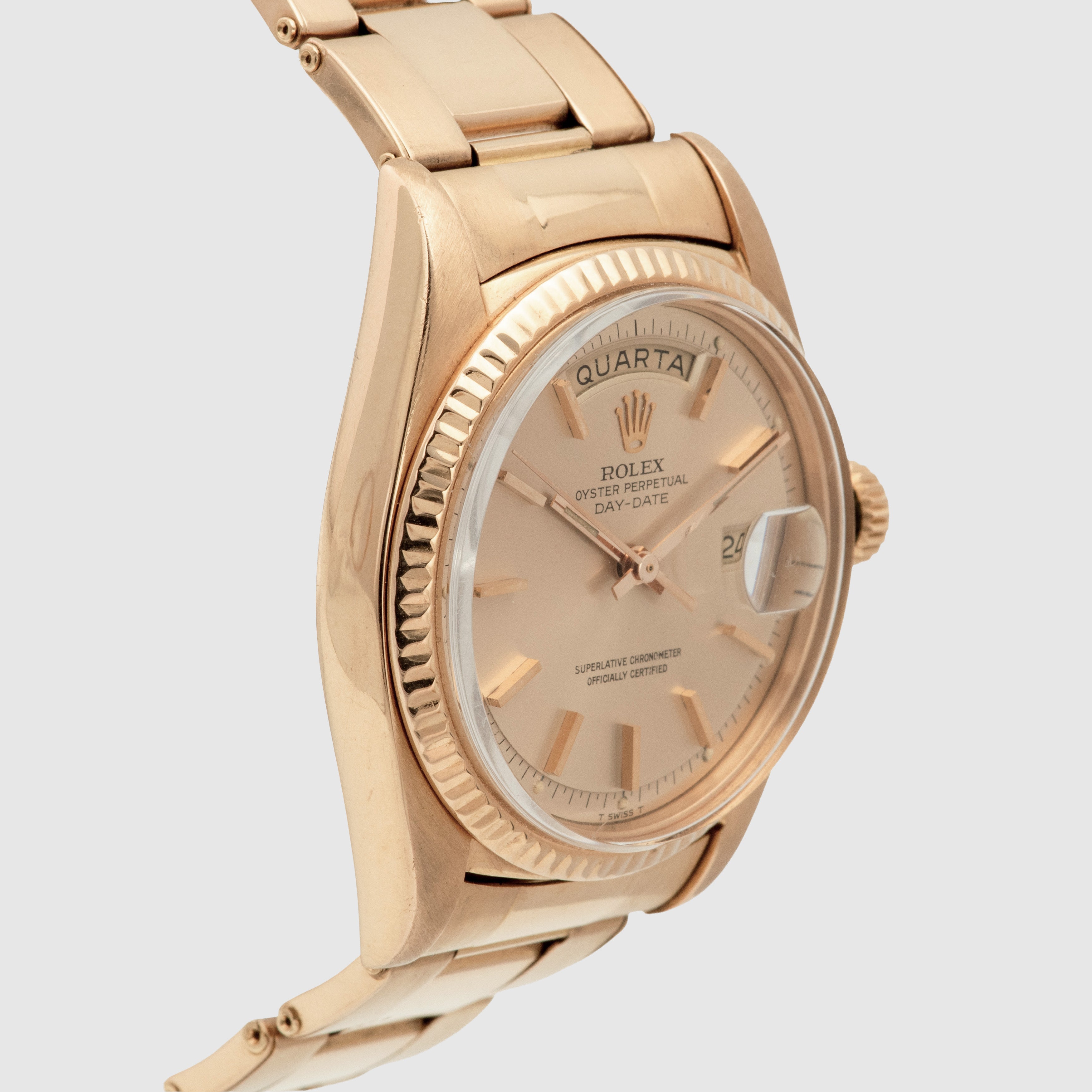 1973 Rolex Day Date Pink on Pink Rivited Gay Fréres Oyster Bracelet Ref. 1803