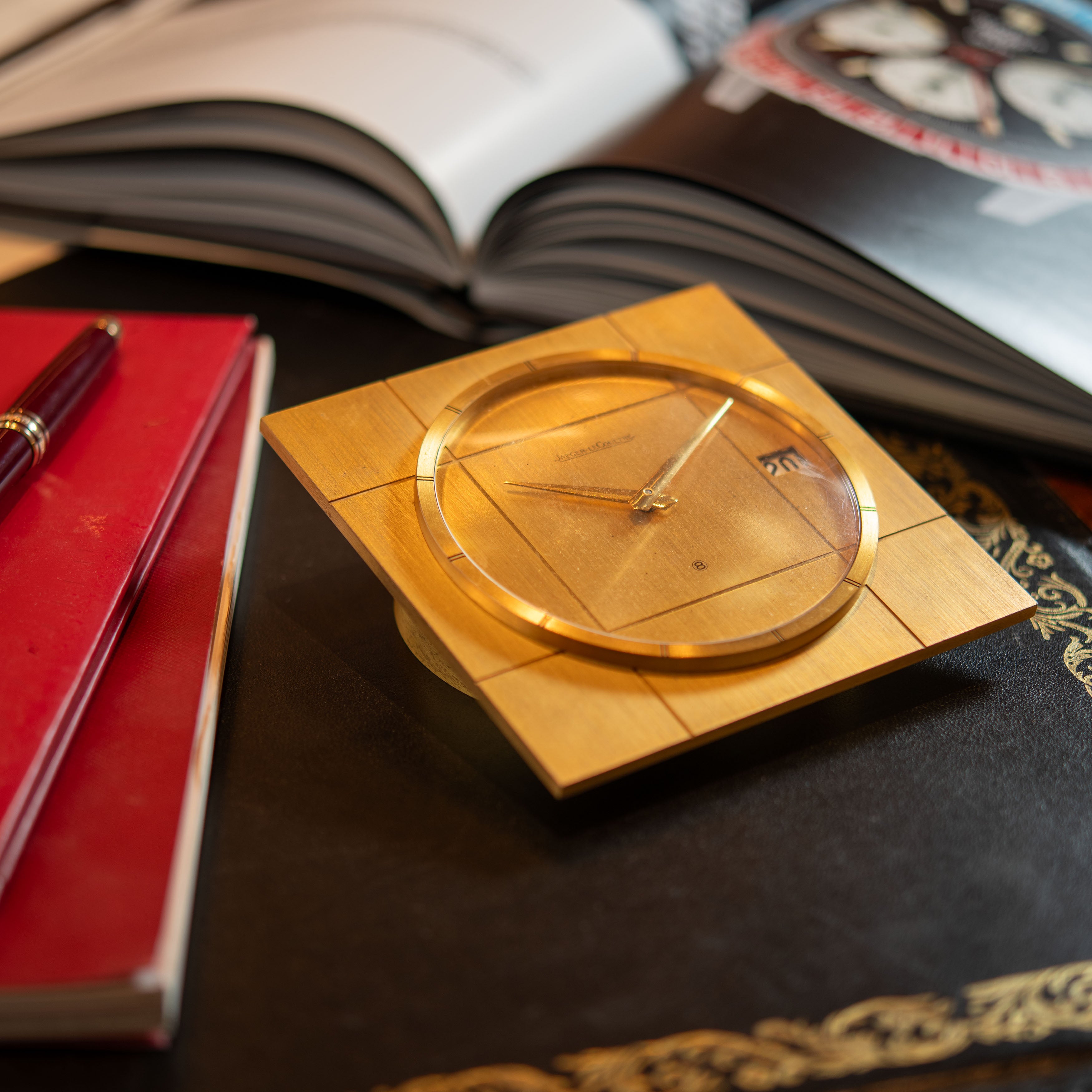 Jaeger Le Coultre Desk Clock with Box