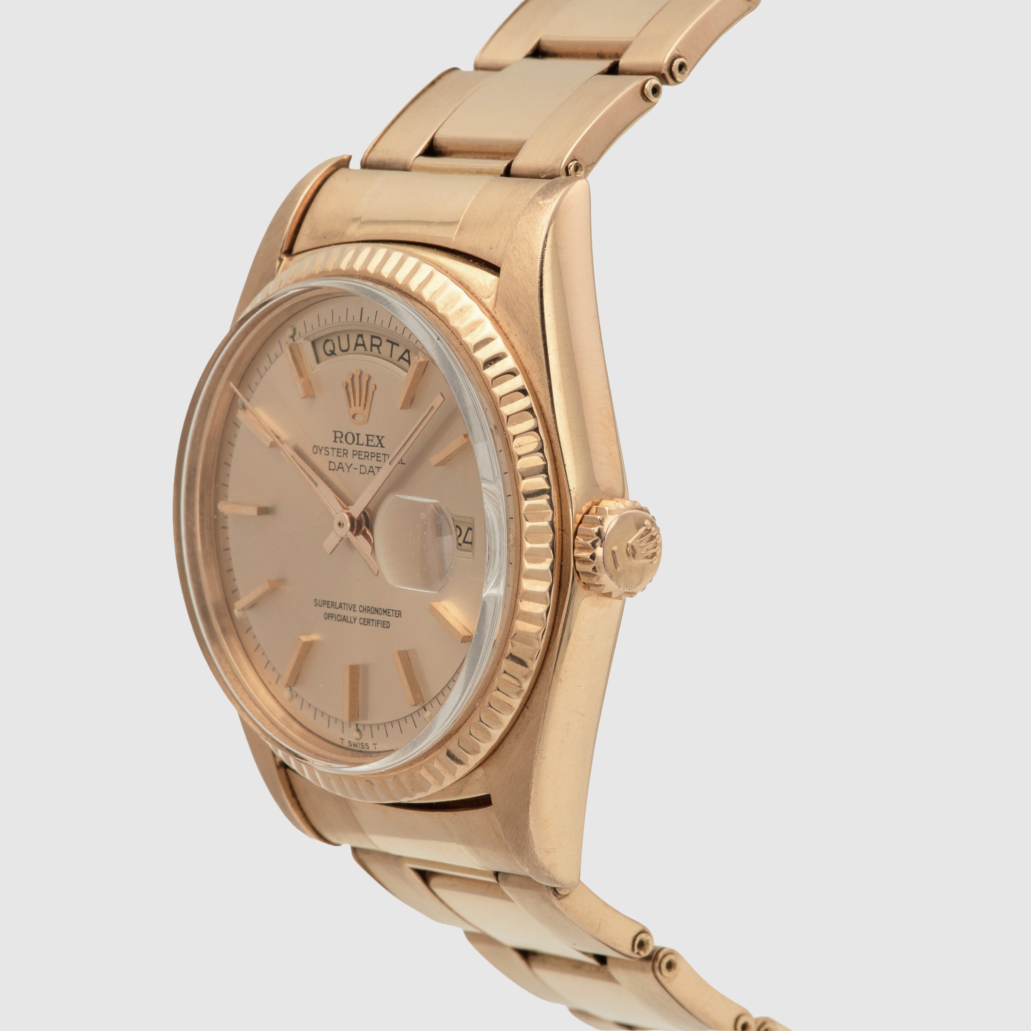1973 Rolex Day Date Pink on Pink Rivited Gay Fréres Oyster Bracelet Ref. 1803