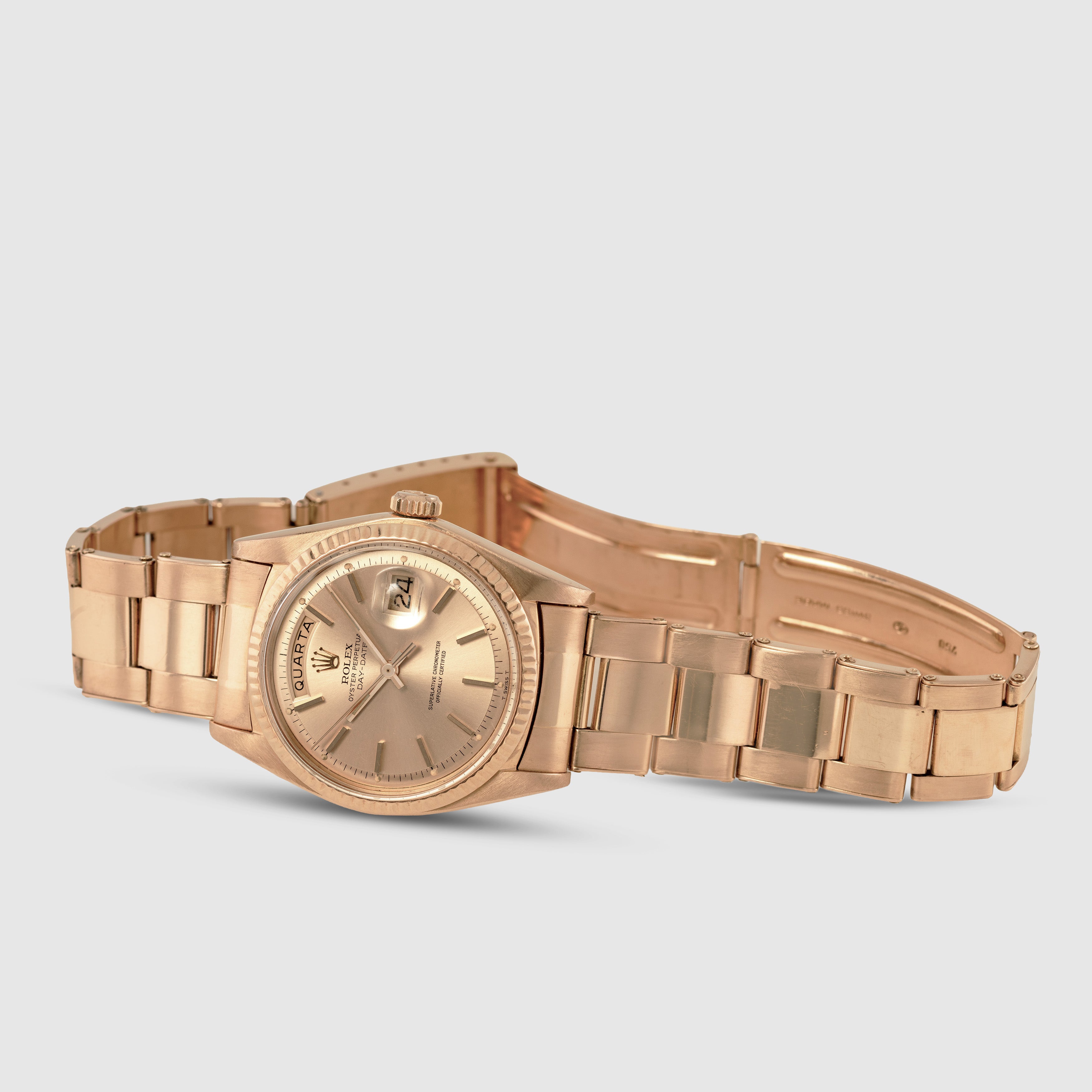 1973 Rolex Day Date Pink on Pink Rivited Gay Fréres Oyster Bracelet Ref. 1803