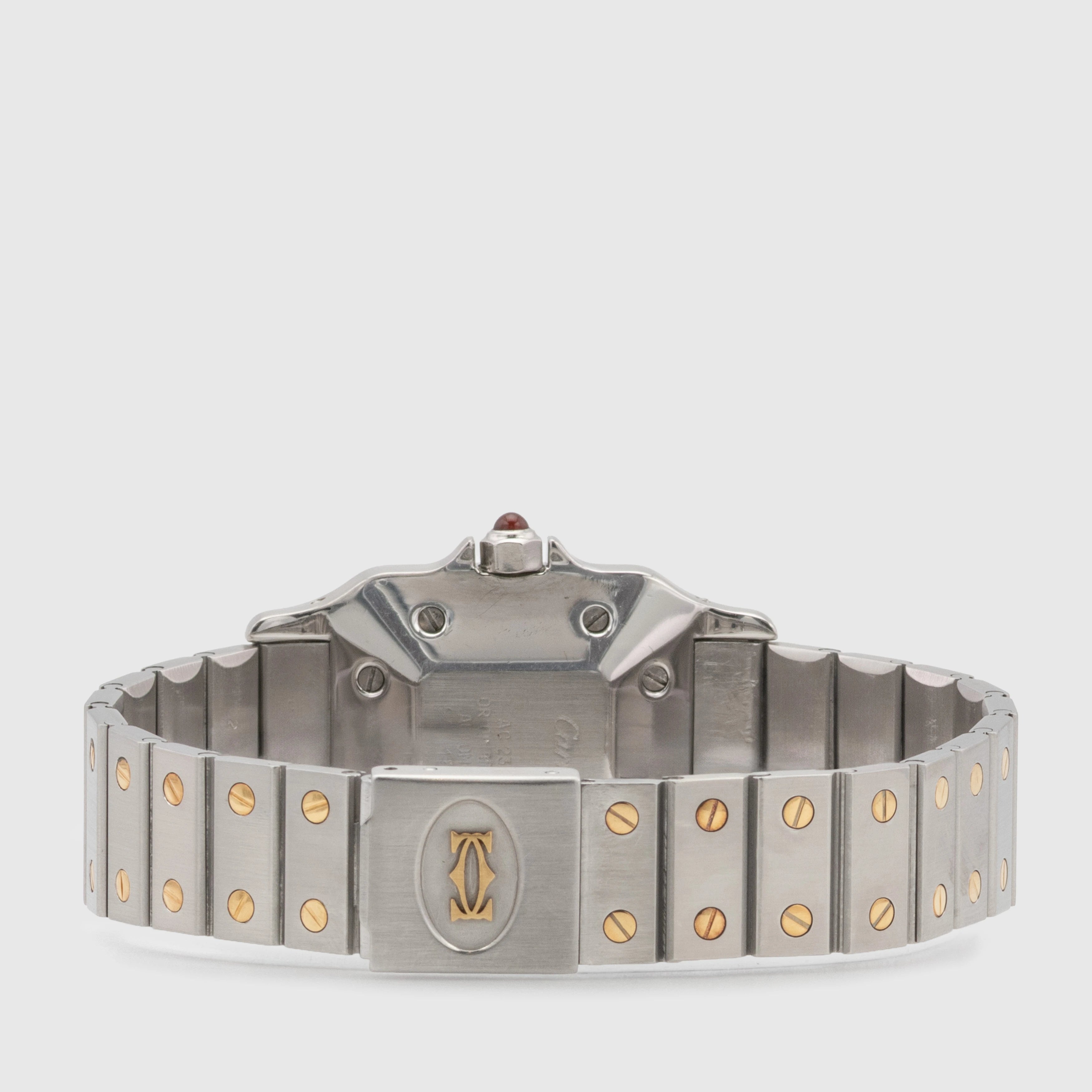 1980's Cartier Santos Carree Burgundy Dial St/G Ref. 2961 (Box)