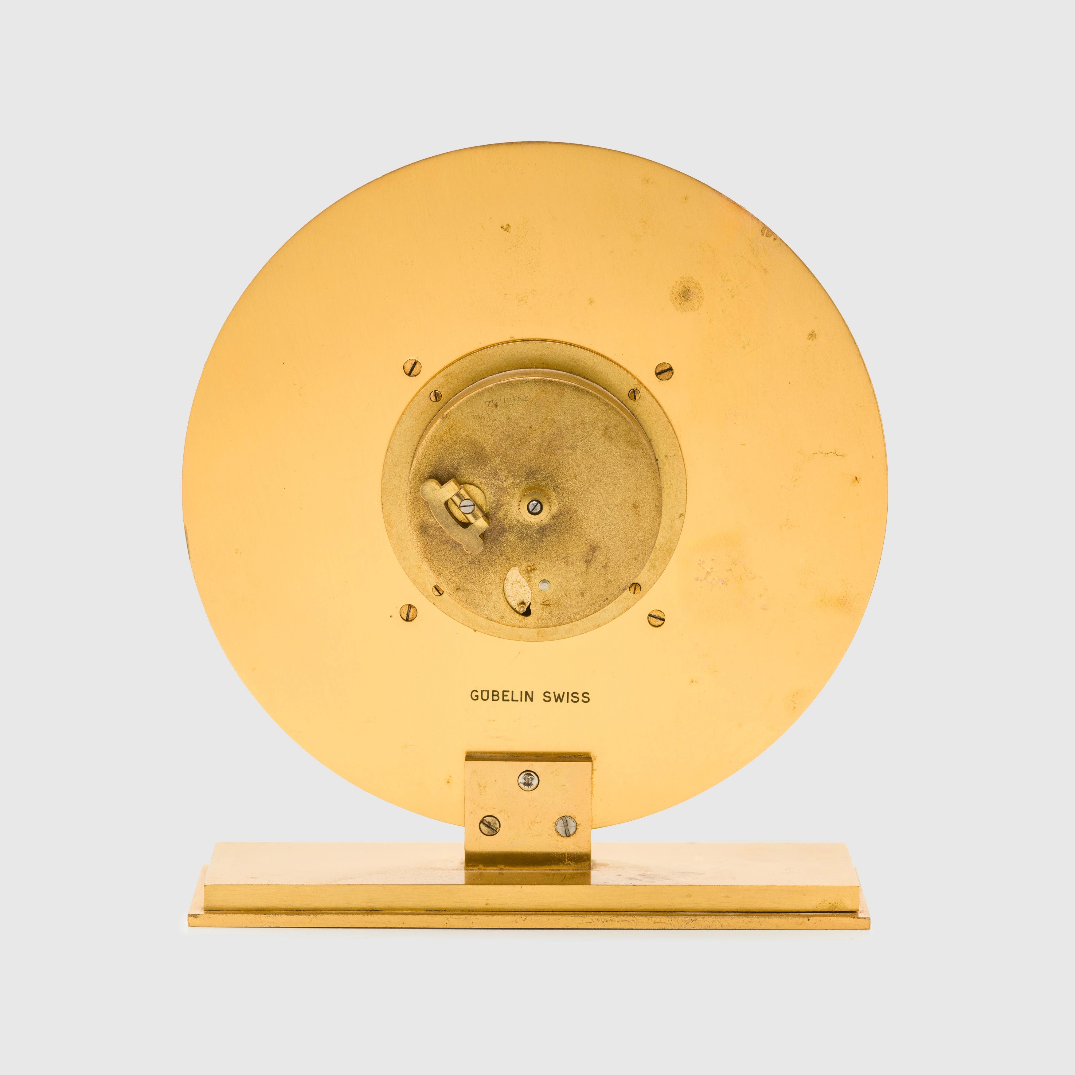 Gubelin Swiss Brass Round Table Clock