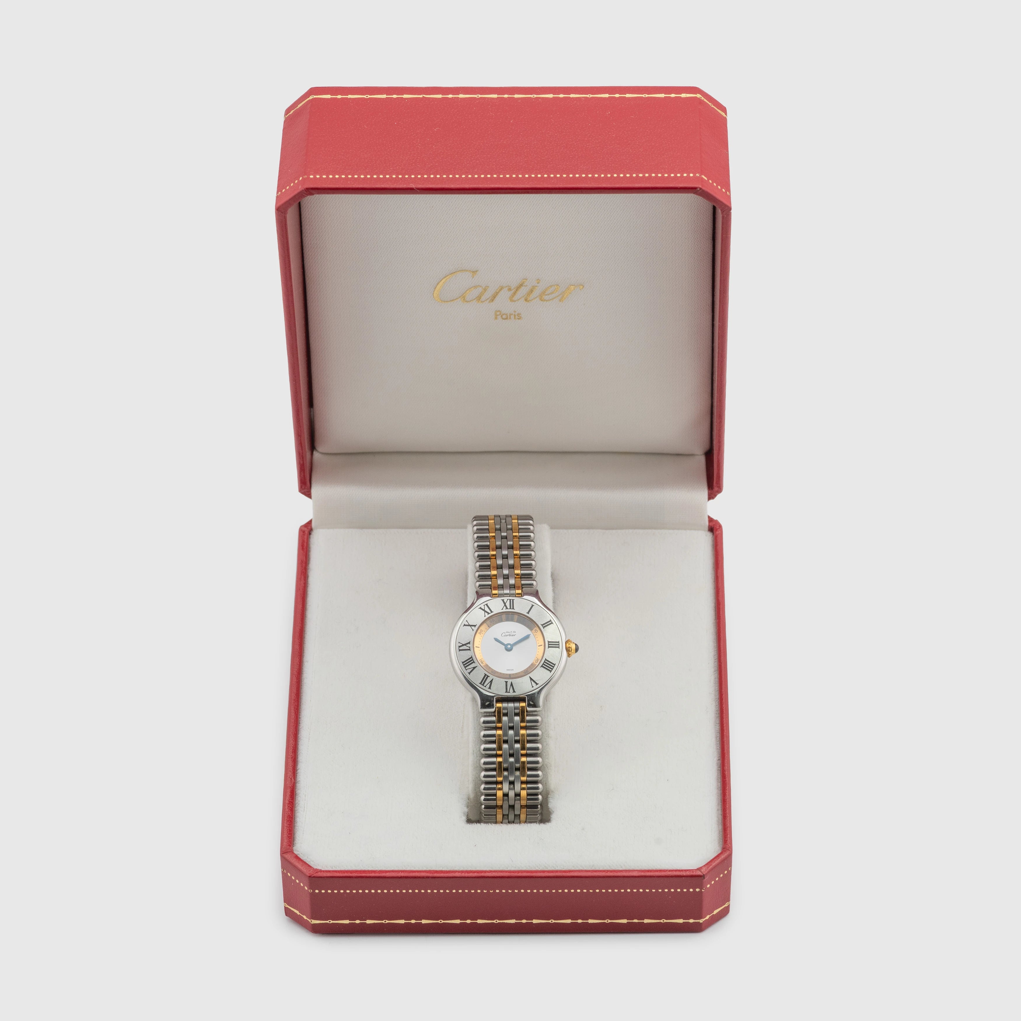 1990's Cartier Must 21 St/G Silver Dial Ref. 1340 (Box)