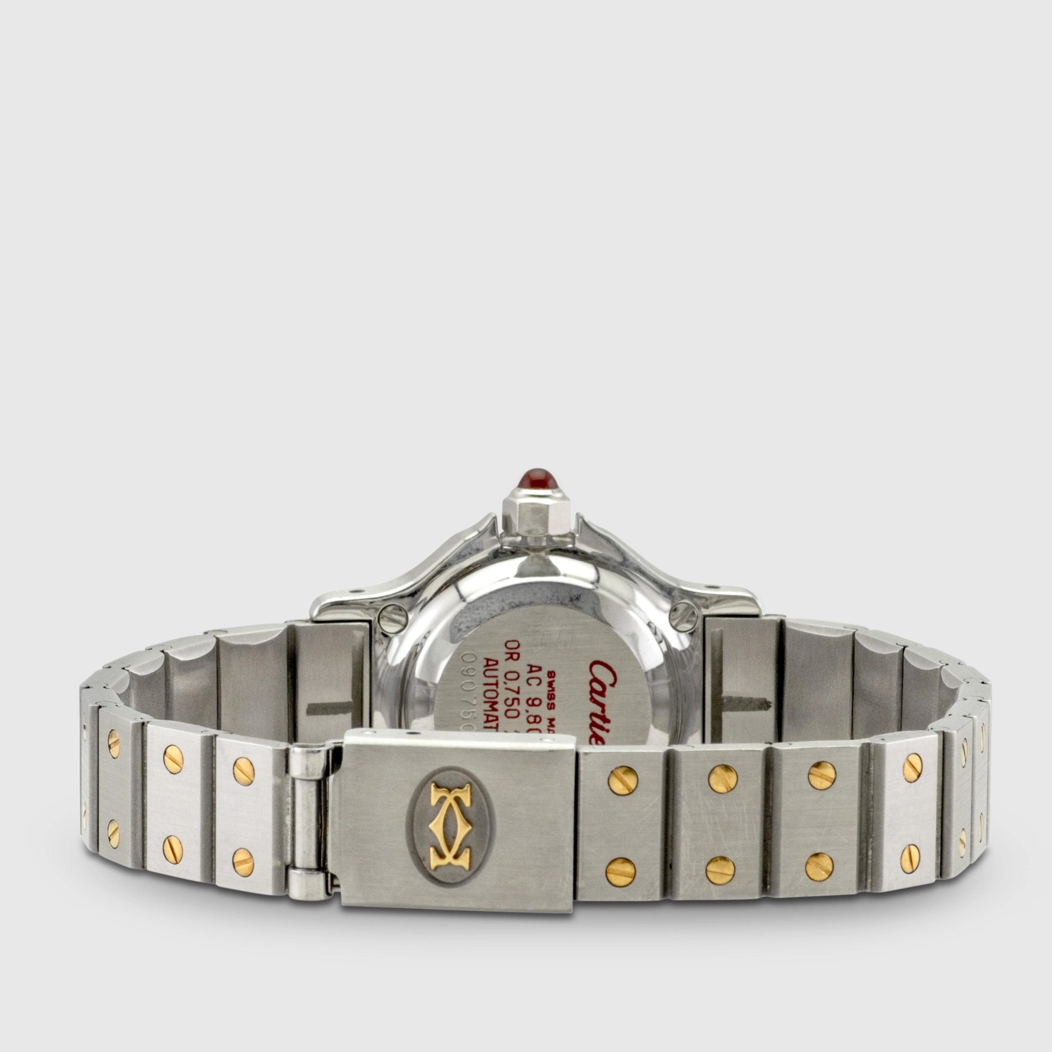 1990's Cartier Santos Octo St/G Burgundy Dial Ref. 907 (with Box & Warranty Booklet)