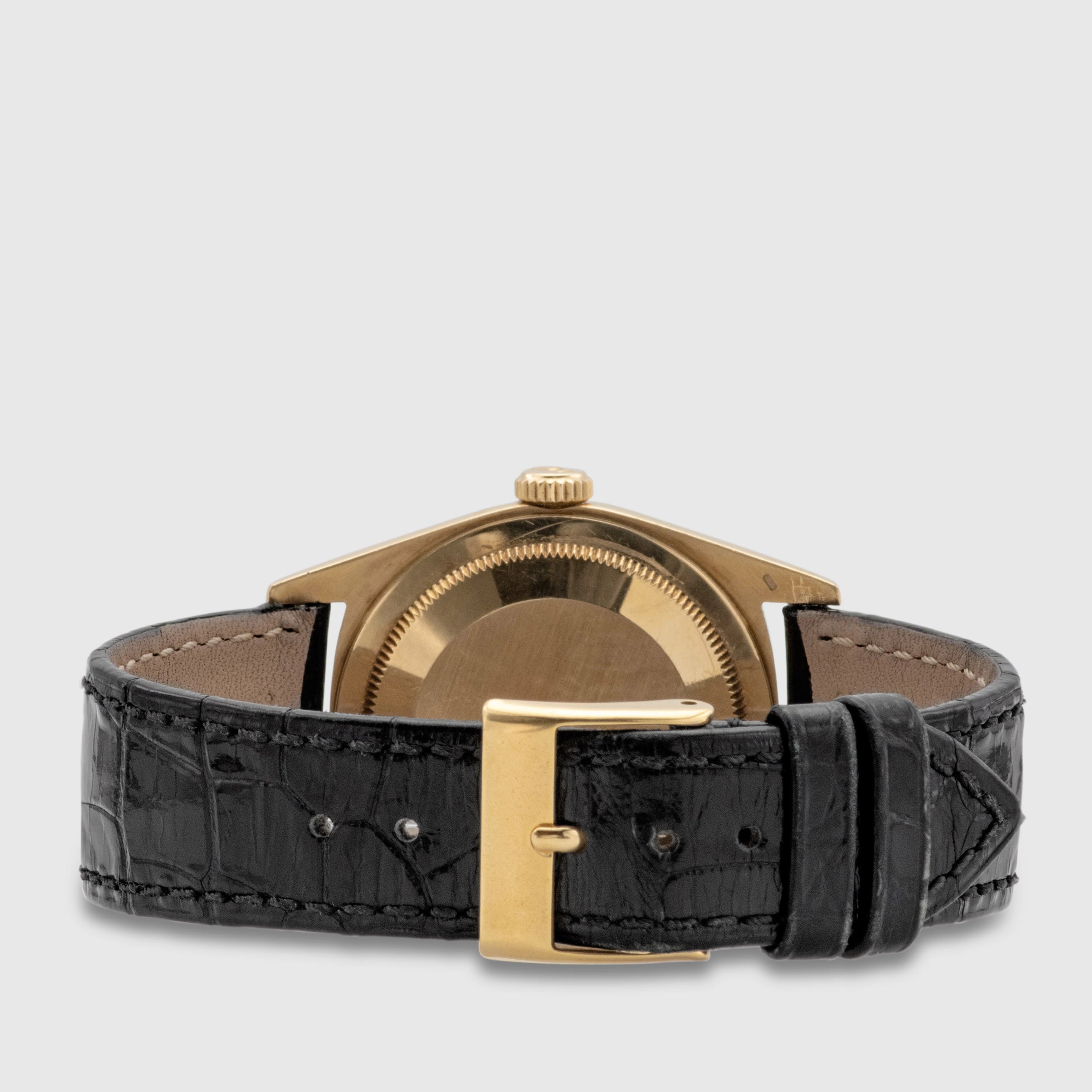 1990 Rolex Datejust 18k Yellow Gold Onyx with Diamonds Dial Ref. 16238