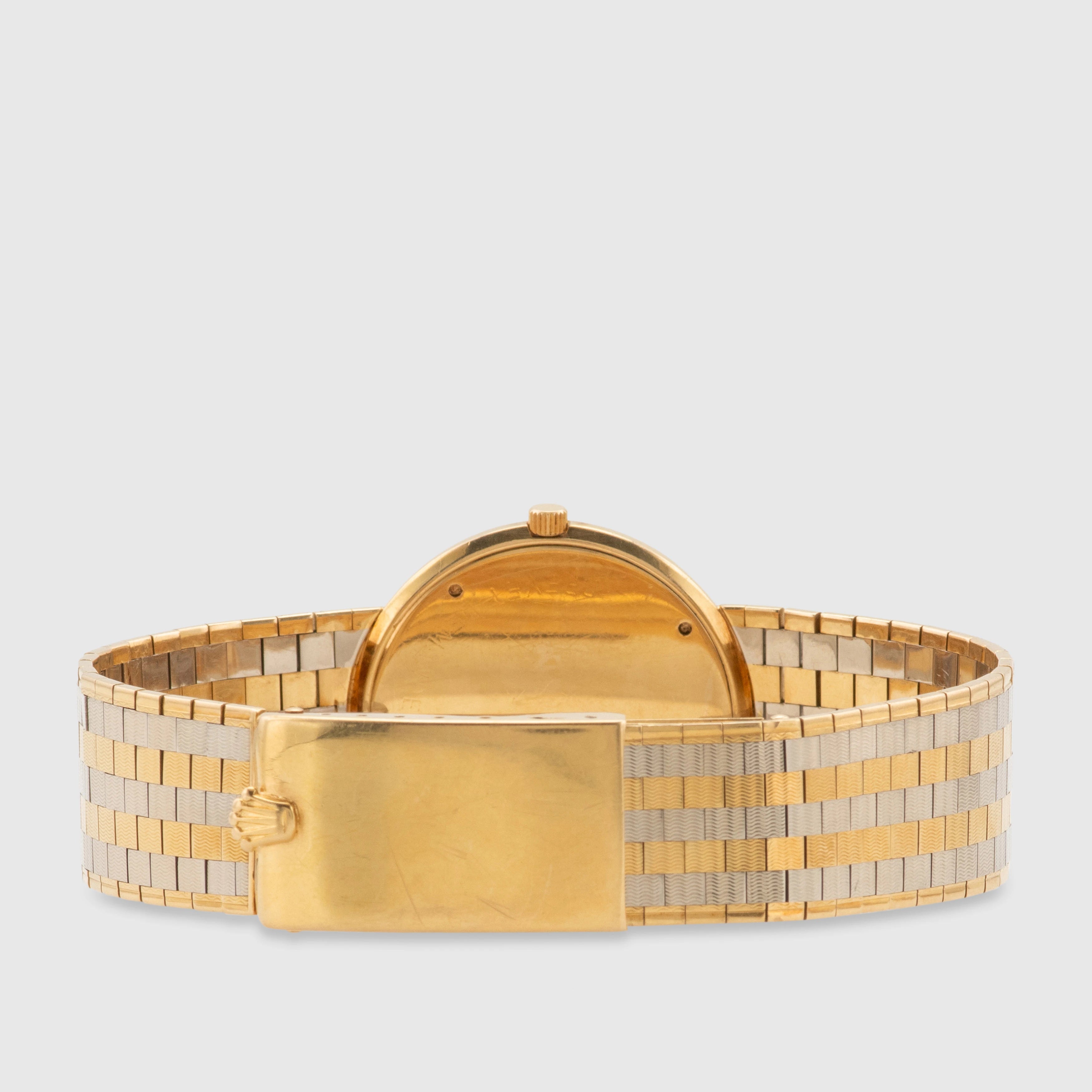 1963 Rolex Dress Watch 18K with Rare White & Yellow Gold Tile Bracelet Ref. 9944