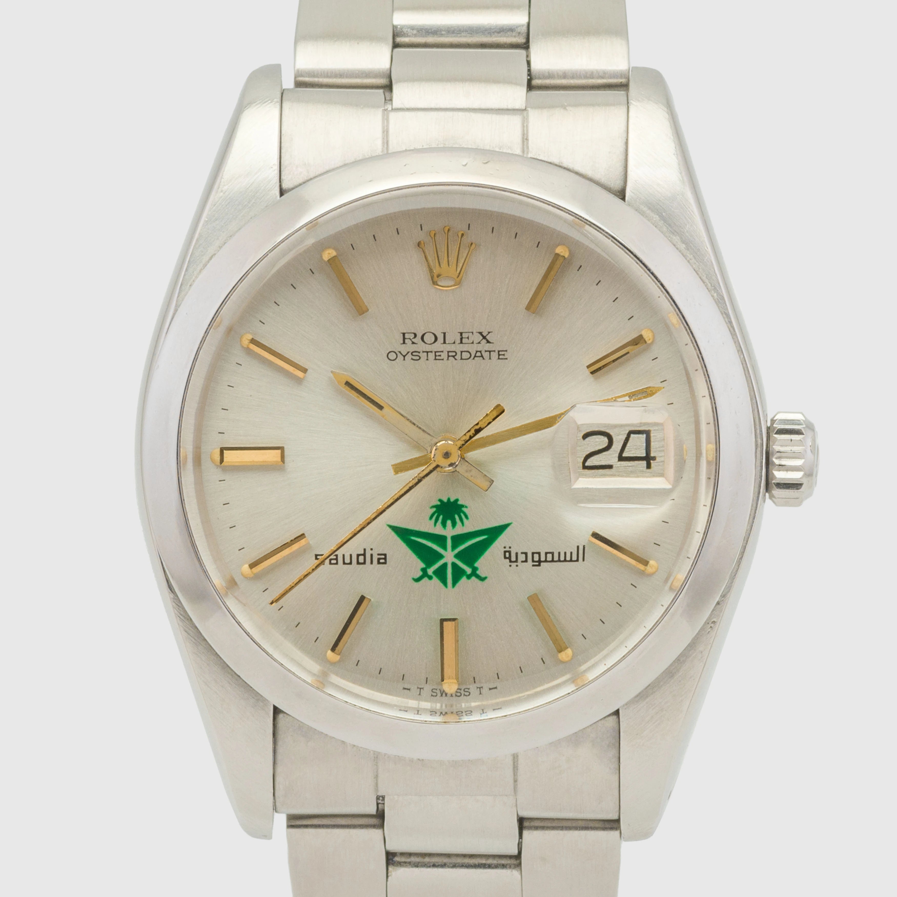 1979 Rolex Oysterdate Precision Silver Saudia Airlines Dial  Ref. 6694