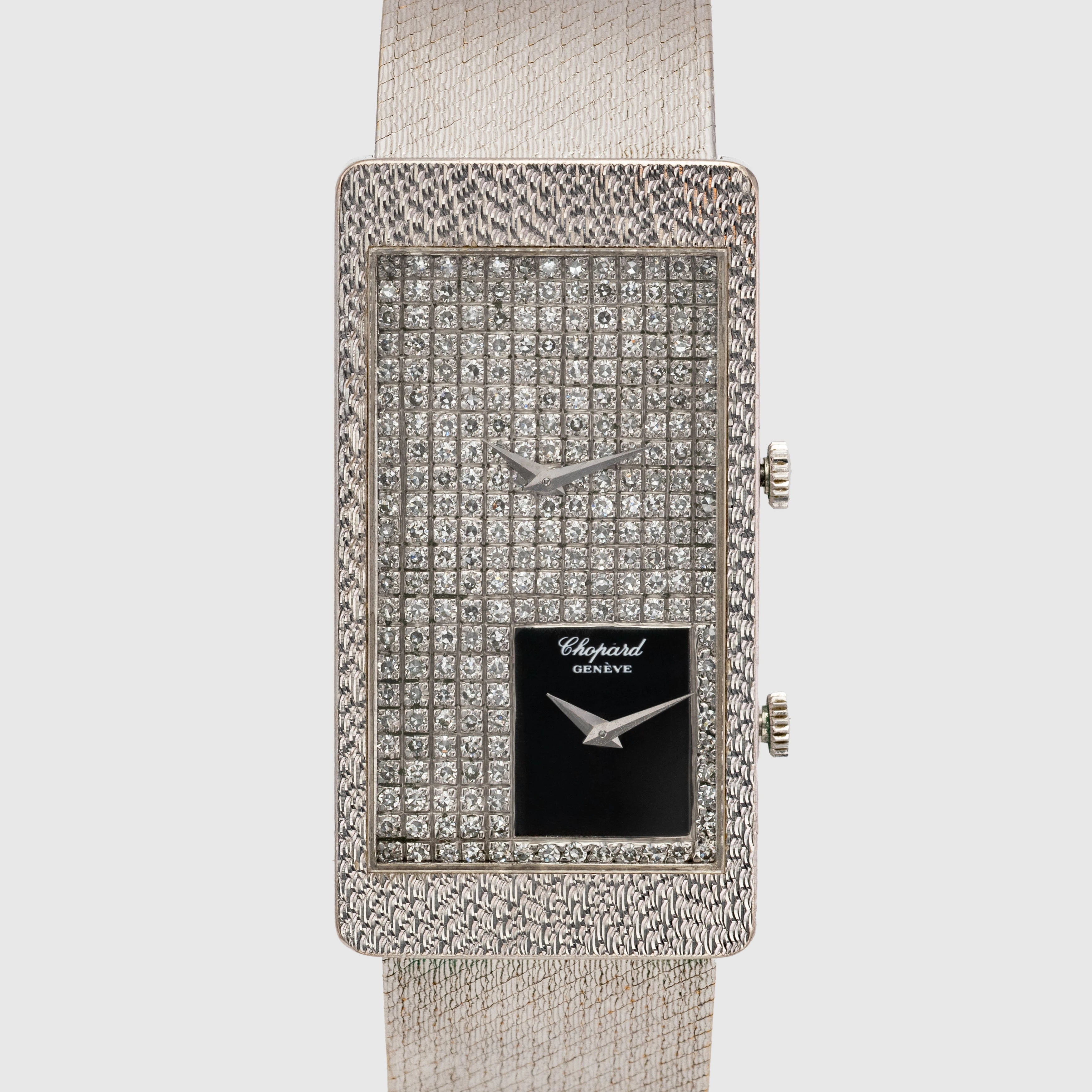 1970's Chopard by Kutchinsky White Gold Pavee & Lacquer Dial with Mesh Bracelet Ref. 5093 1