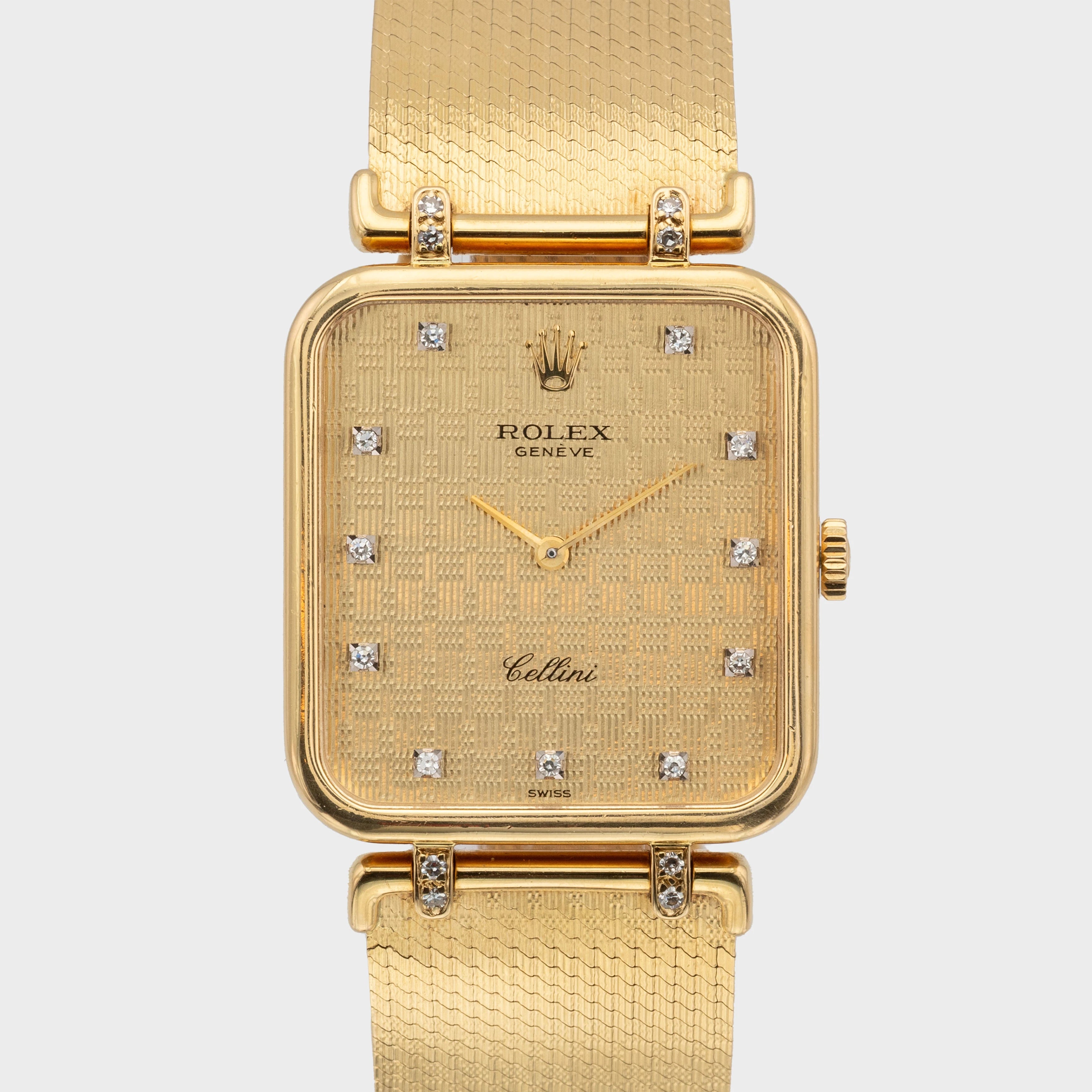 1981 Rolex Cellini Guilloche pattern champagne dial with special bracelet Ref. 4079