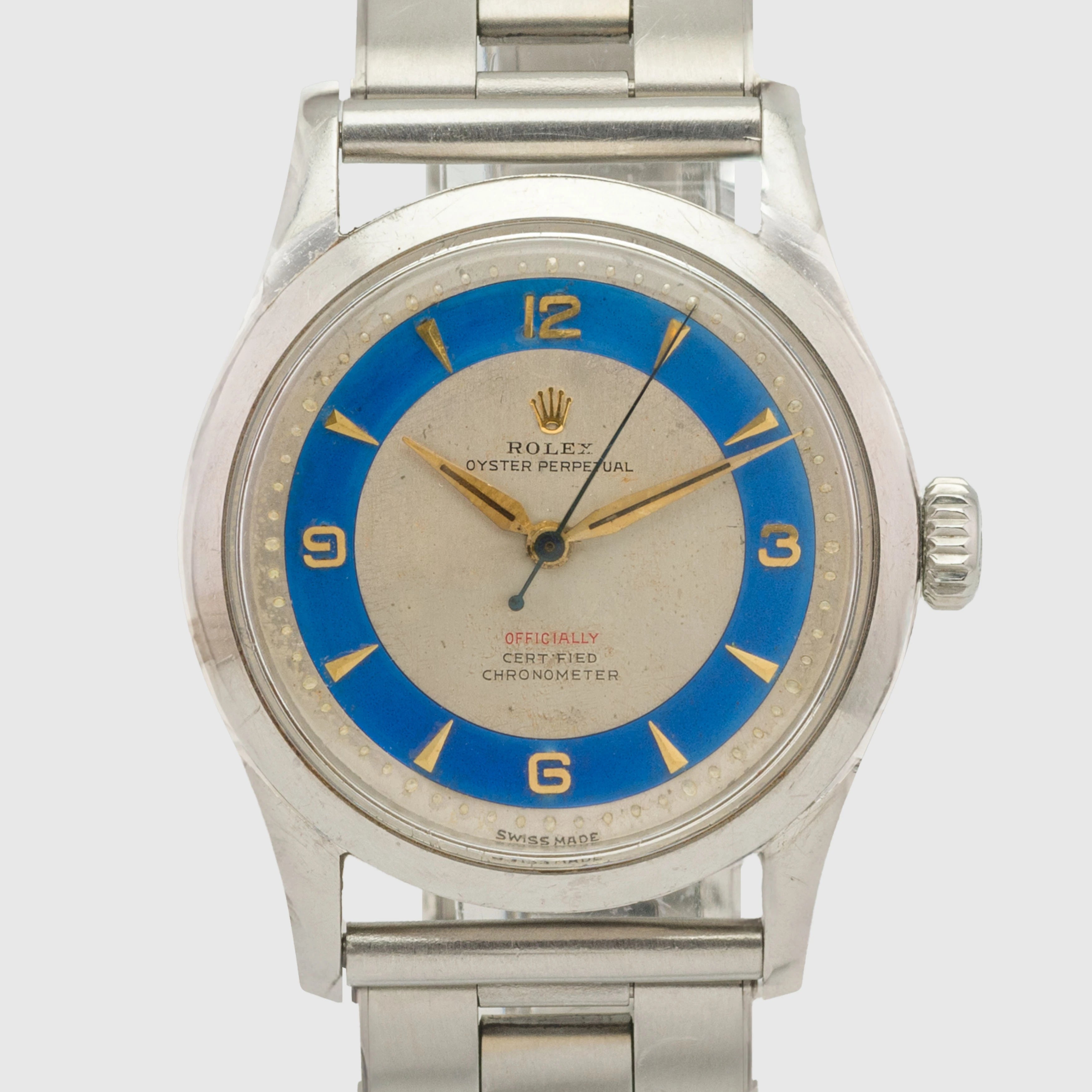 1954 Rolex Oyster Perpetual Bubbleback with Blue Enamel Dial Ref. 6332