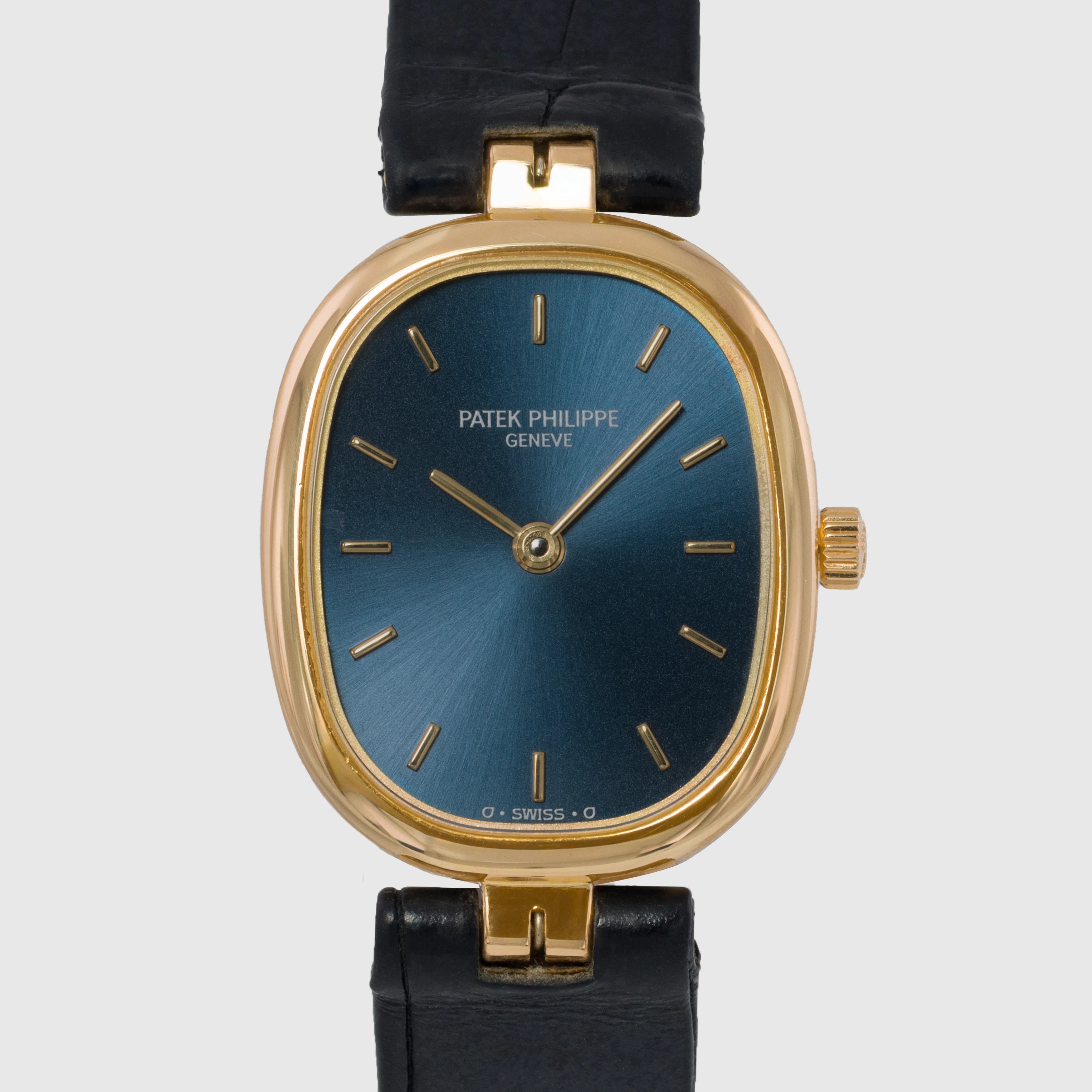 1993 Patek Philippe Ellipse Blue Dial 18k YG Ref. 4764 (Box & Paper)