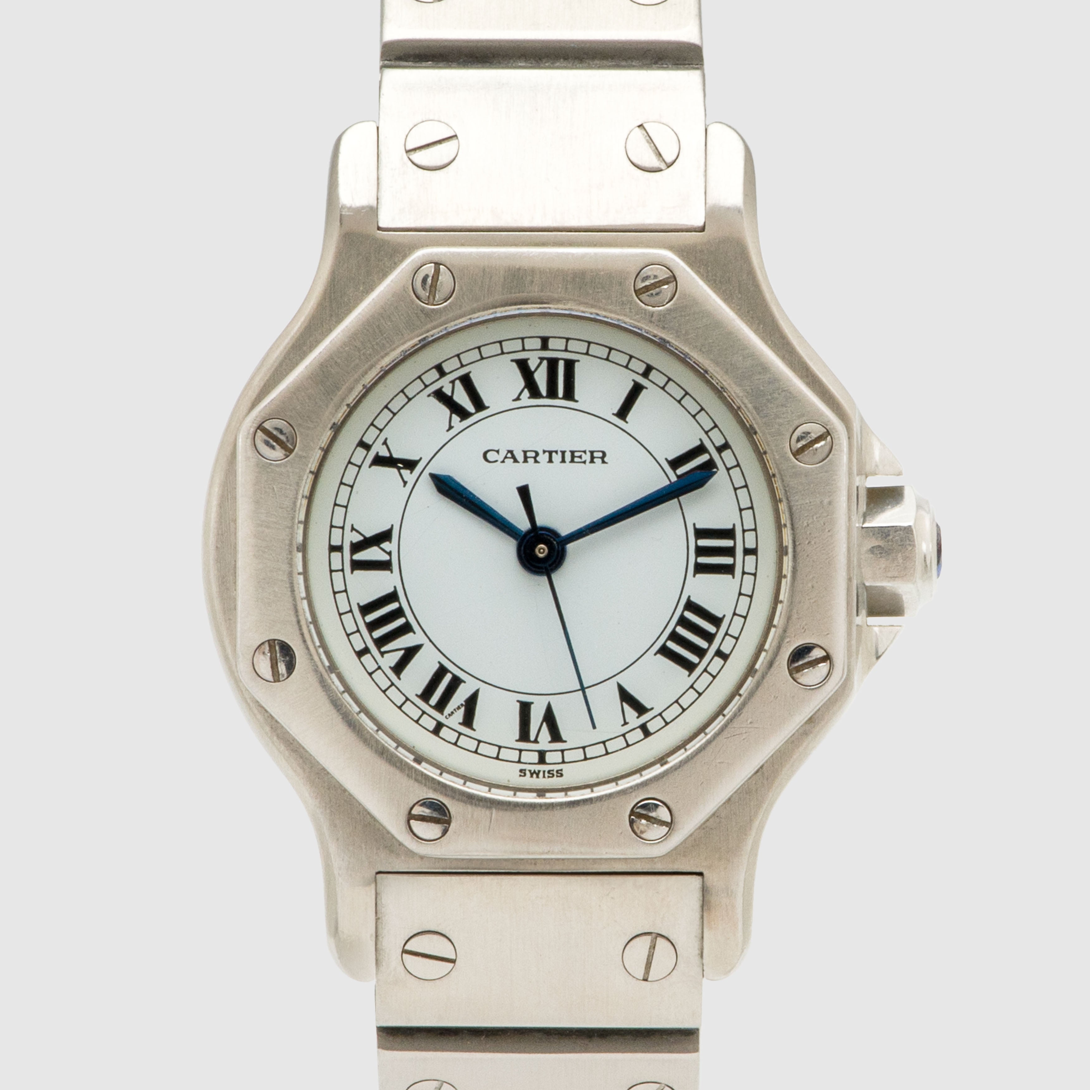 1980's Cartier Santos Octo Stainless Steel White Dial Ref. 0906