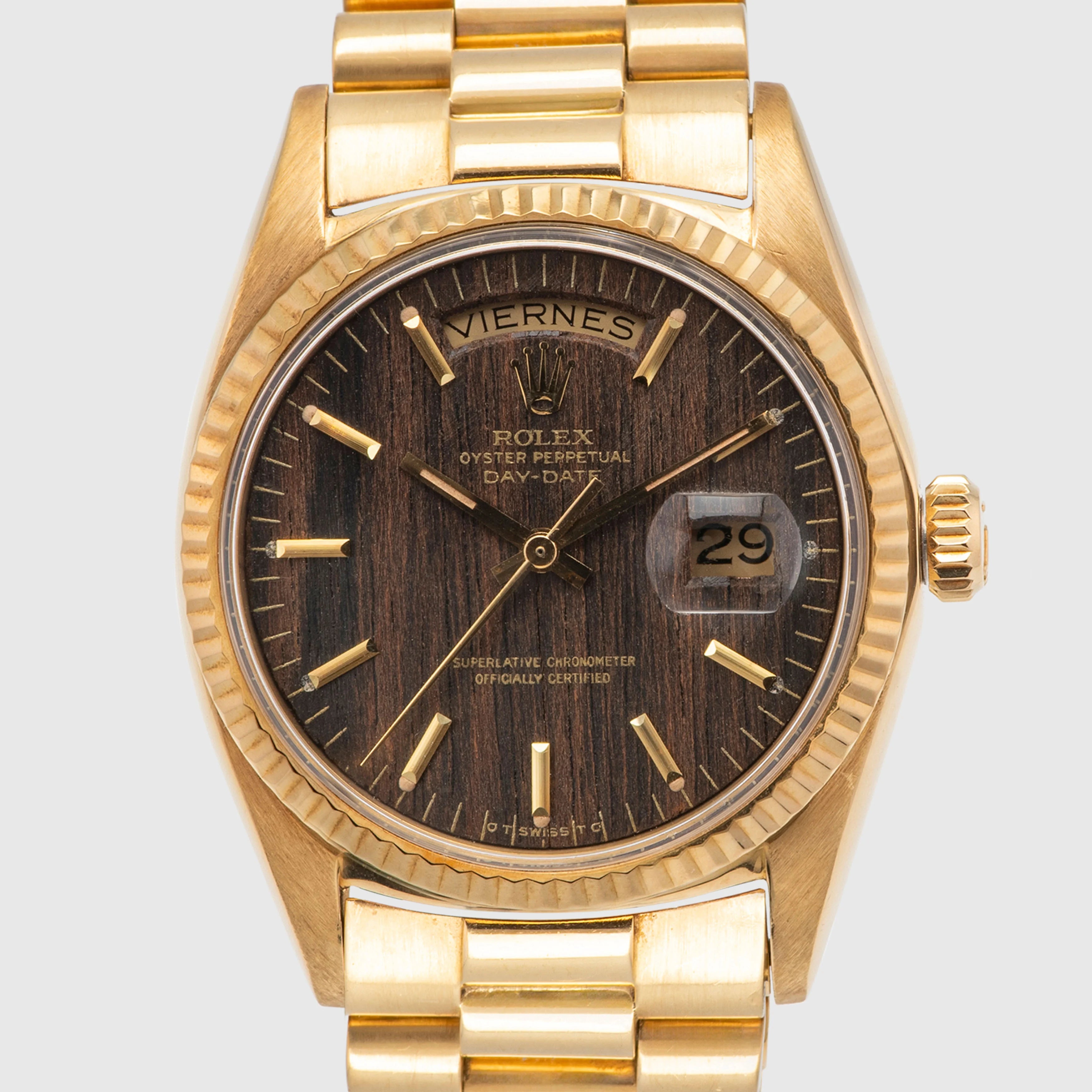 1970 Rolex Day Date Sequoia Wood Dial Ref. 1803 (with certificate)