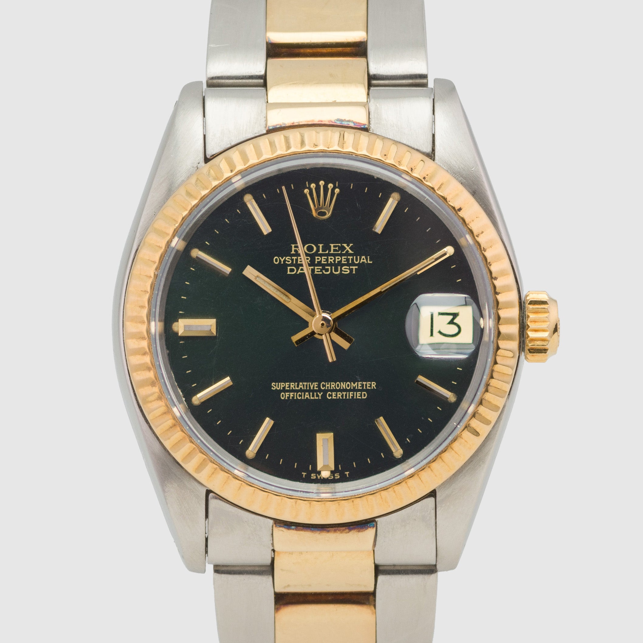 1978 Rolex Datejust St/G Sunburst Green Dial Ref. 6824