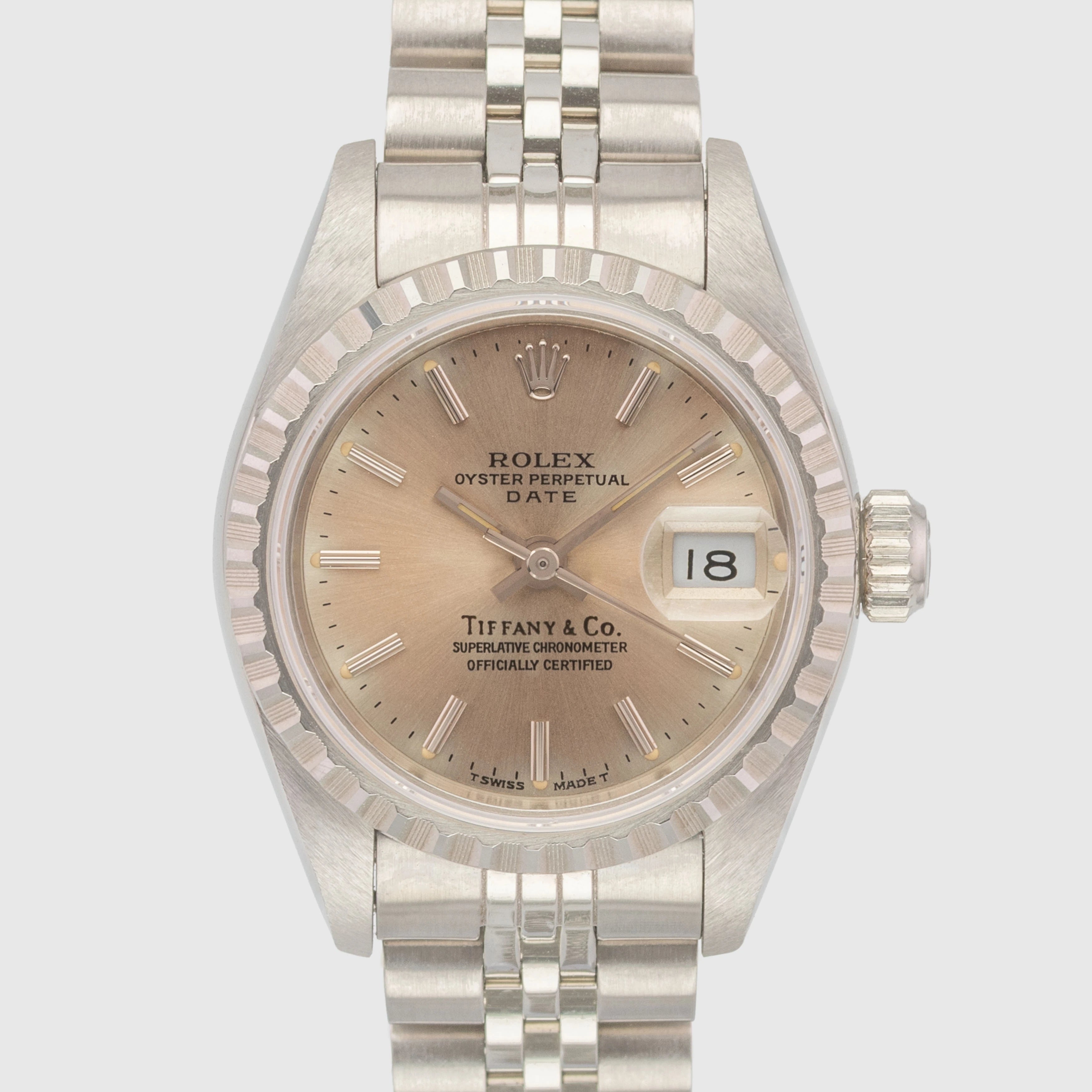 1991 Rolex Lady Oyster Perpetual Date 'Tiffany & Co' LNOS Ref. 69240 (Box and Papers)