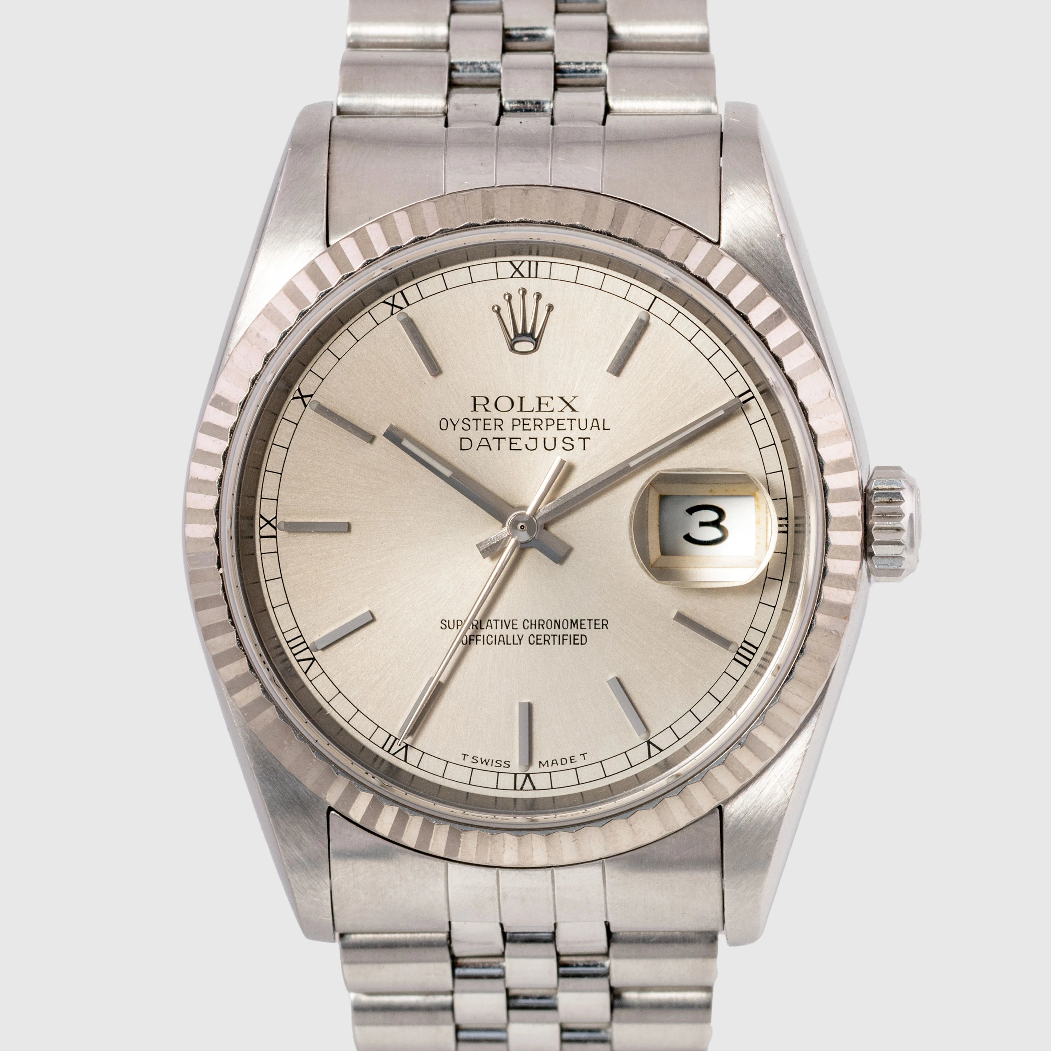 1995 Rolex Datejust St/WG Silver Dial Ref. 16234