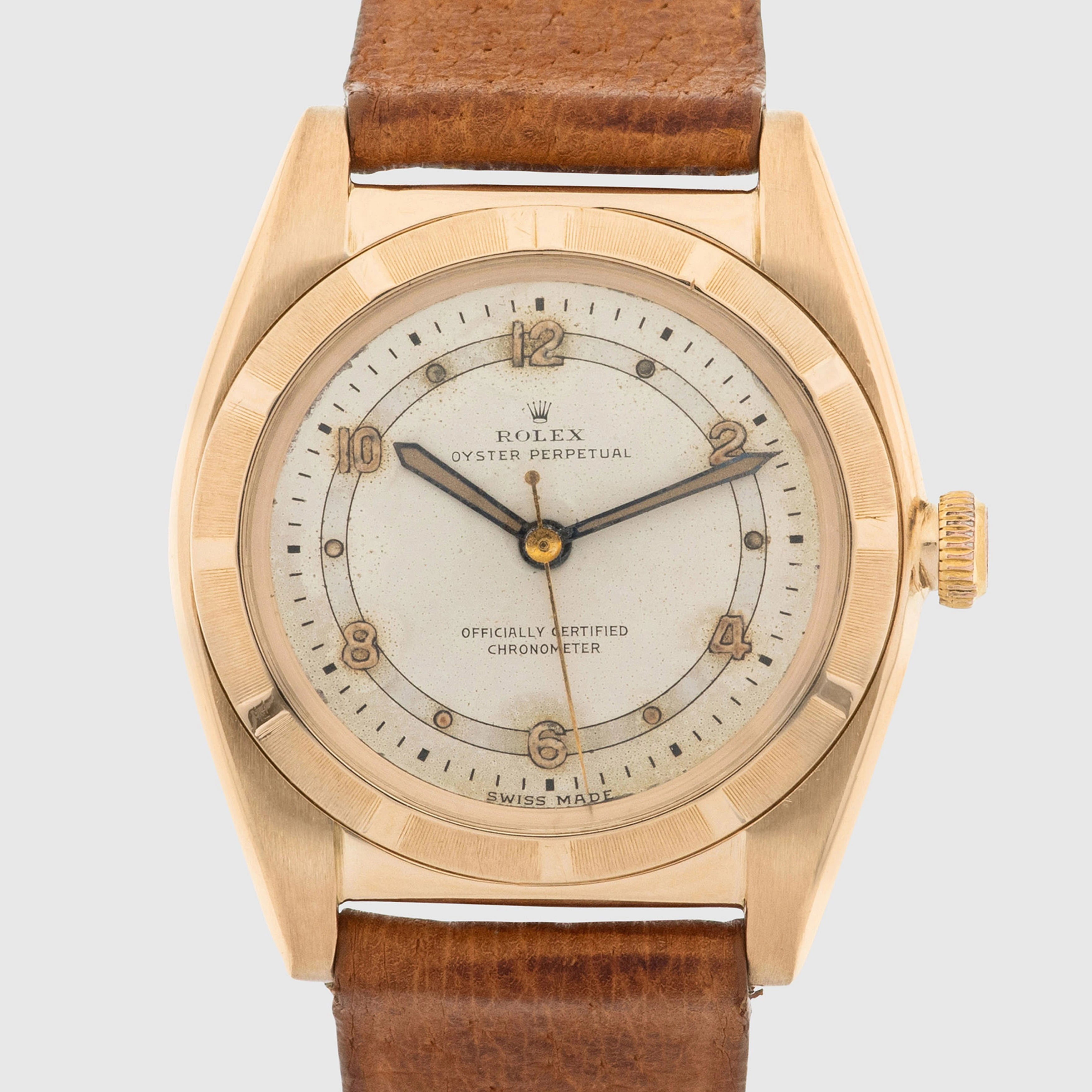 1947 Rolex Bubbleback 14k YG Two Tone Radium Dial Ref. 4777