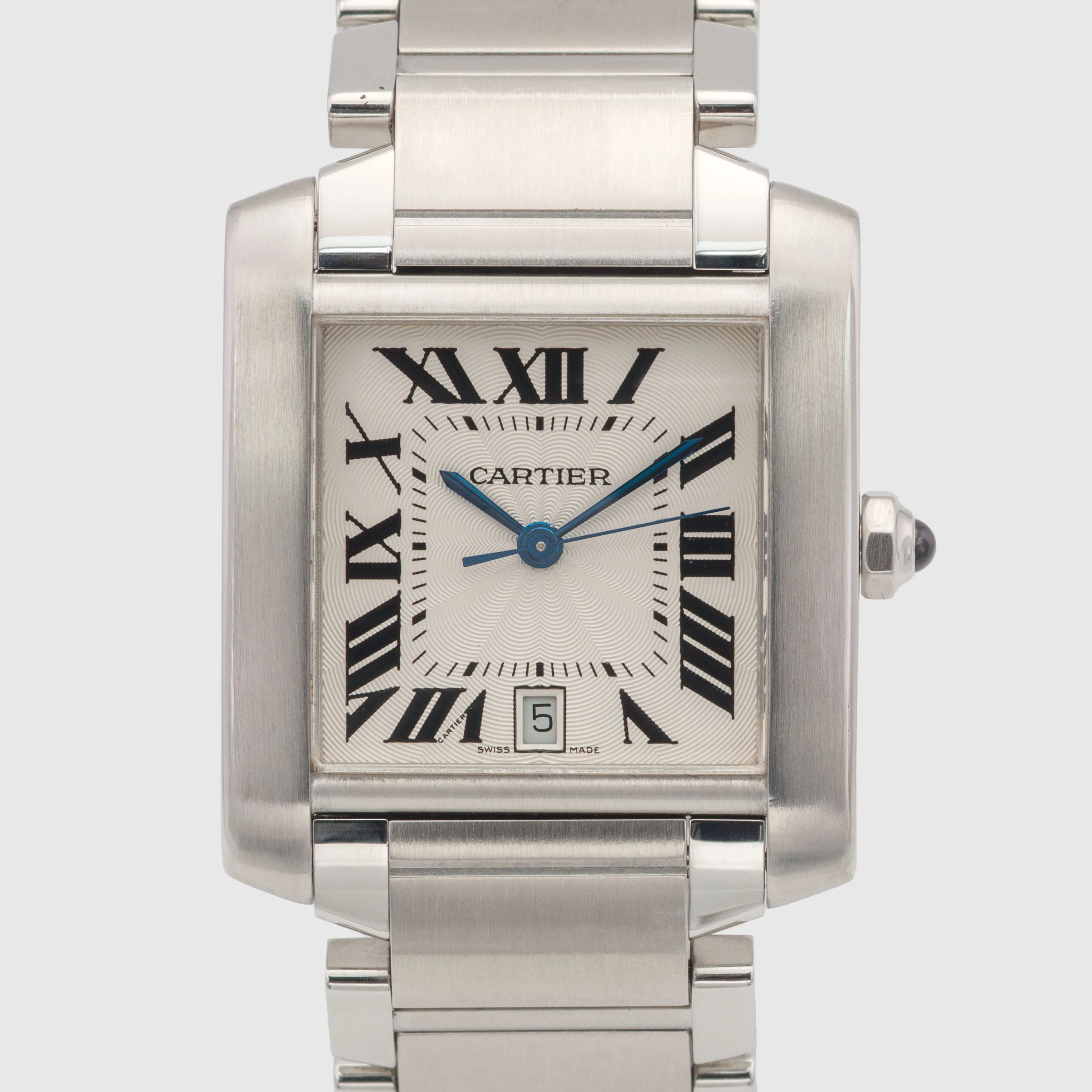 2000 Cartier Tank Francaise Large White Roman Dial Ref. 2302 (Box & Papers)
