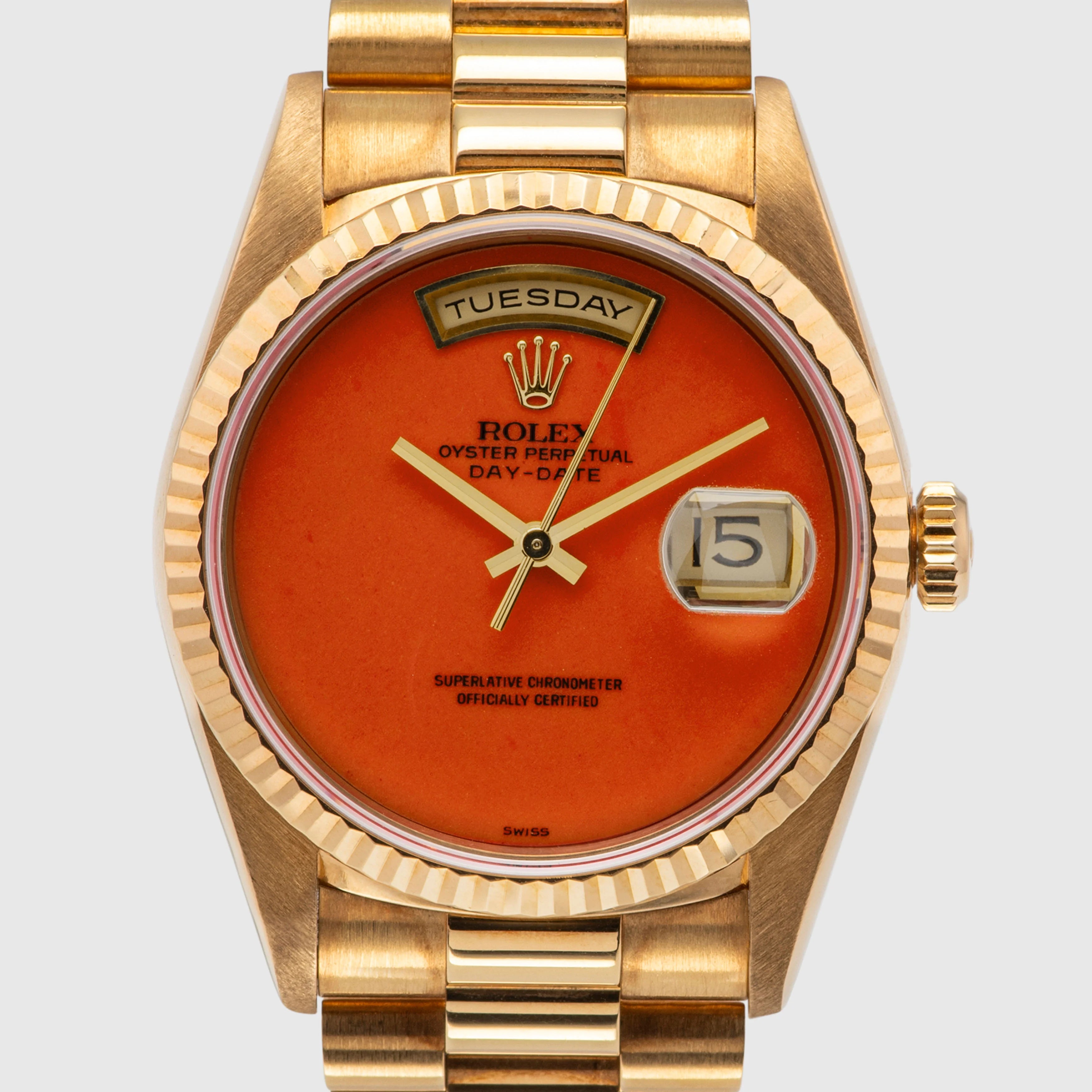 1990 Rolex Day Date Coral Ref. 18238 (Full Set)