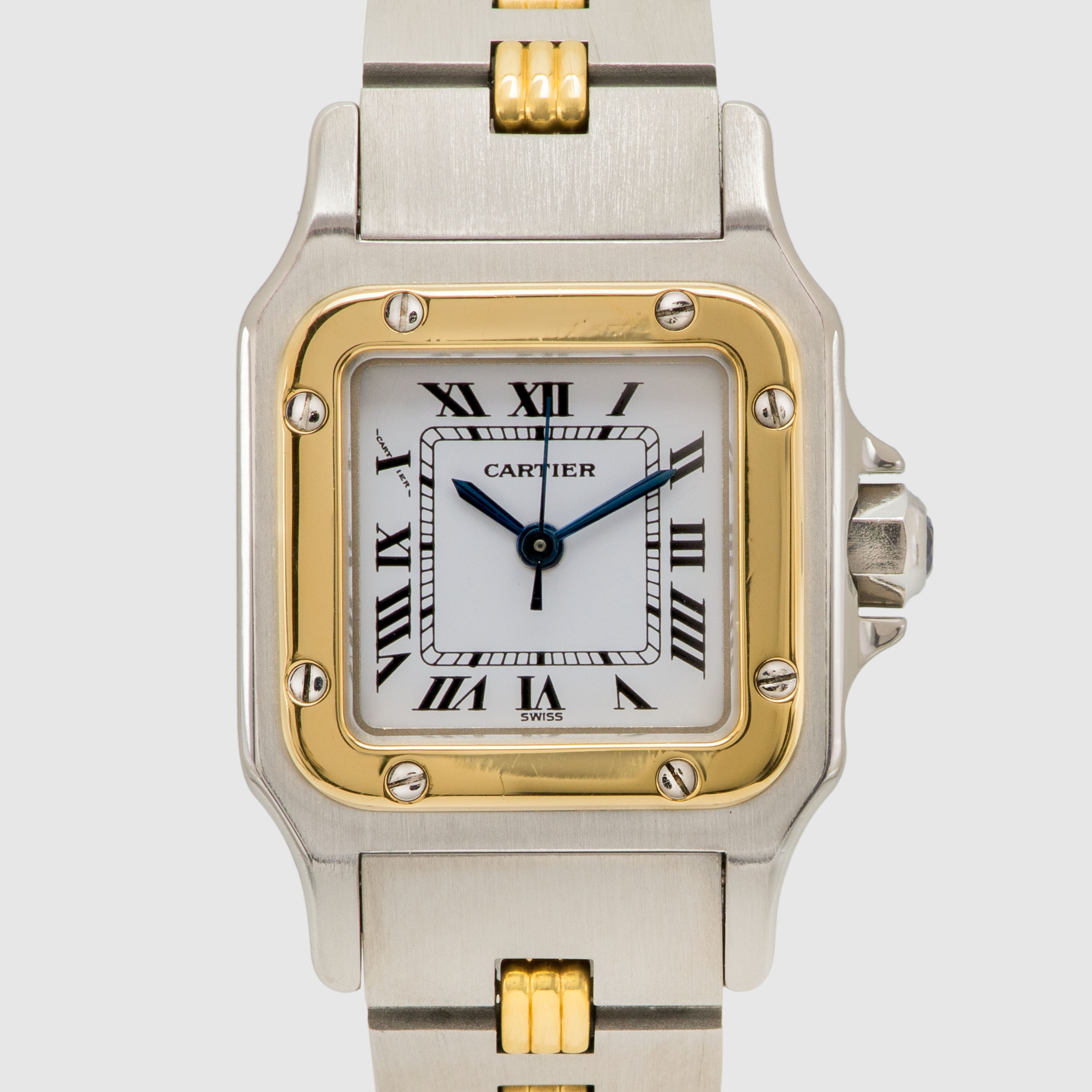 1980's Cartier Santos Carree St/G White Dial Ref. 0902