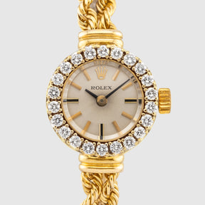 1960's Rolex Ladies Cocktail Watch 14K Diamonds Ref. 8418