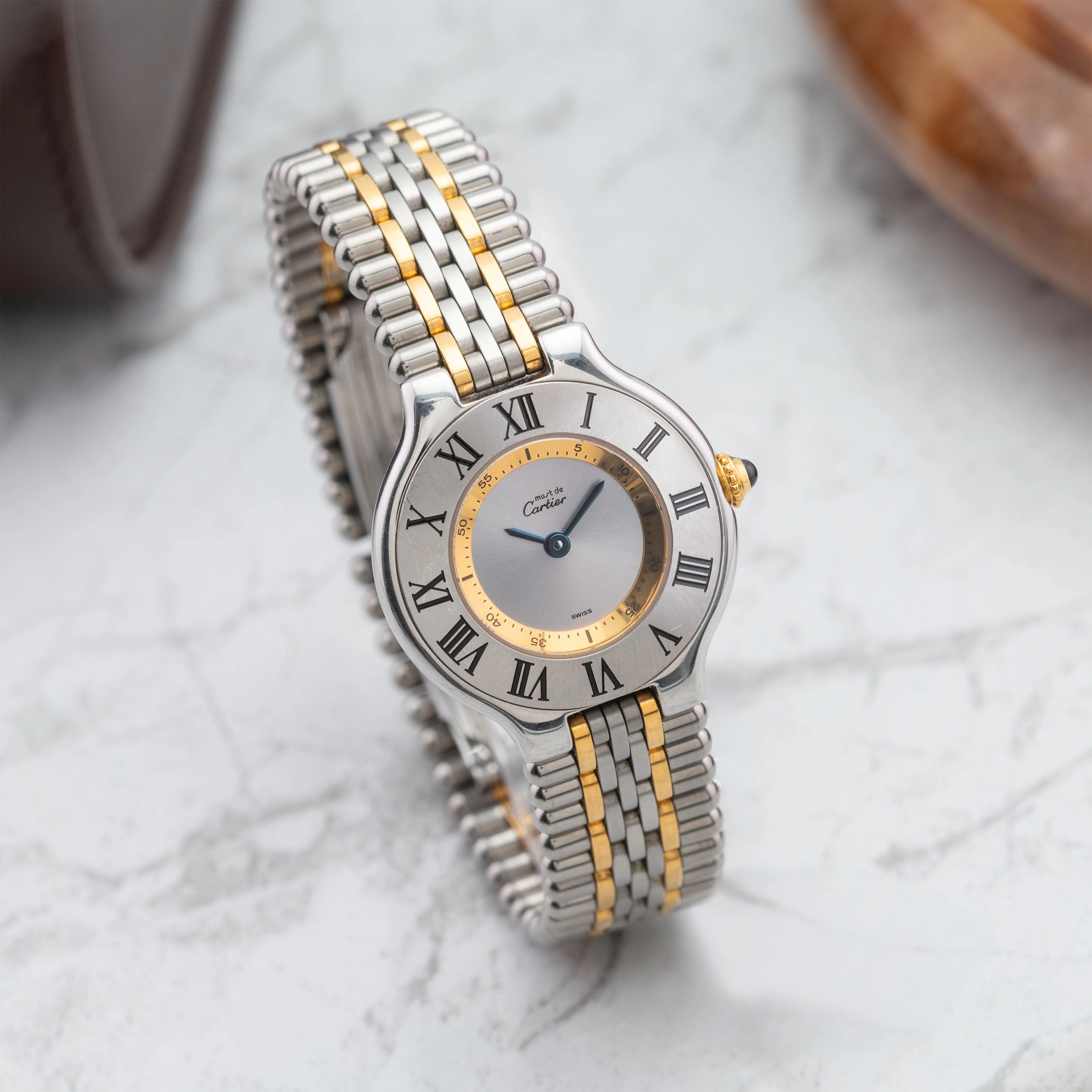 1990's Cartier Must 21 St/G Silver Dial Ref. 1340 (Box)