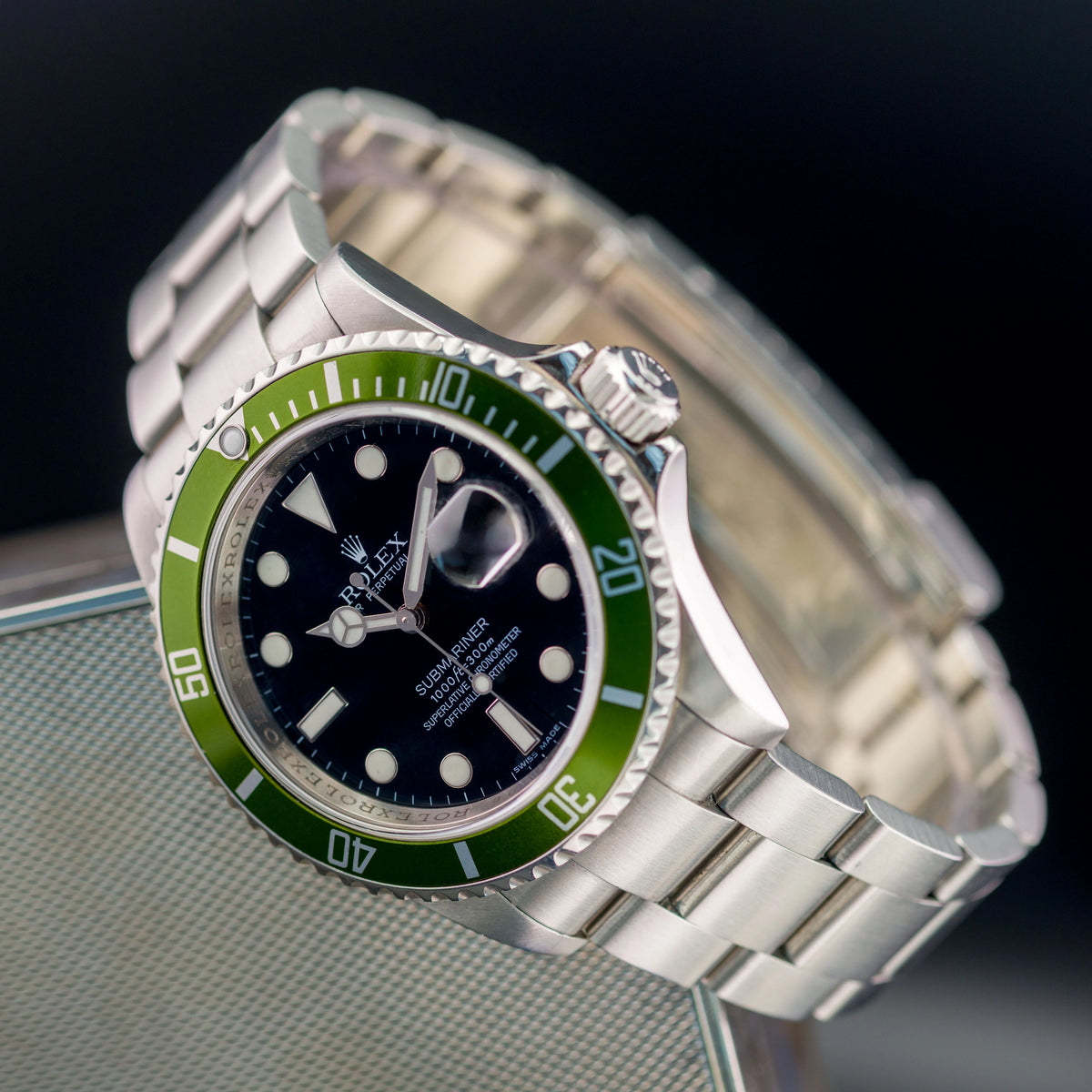 2007 Rolex Submariner Kermit Mint Green Bezel Ref. 16610LV