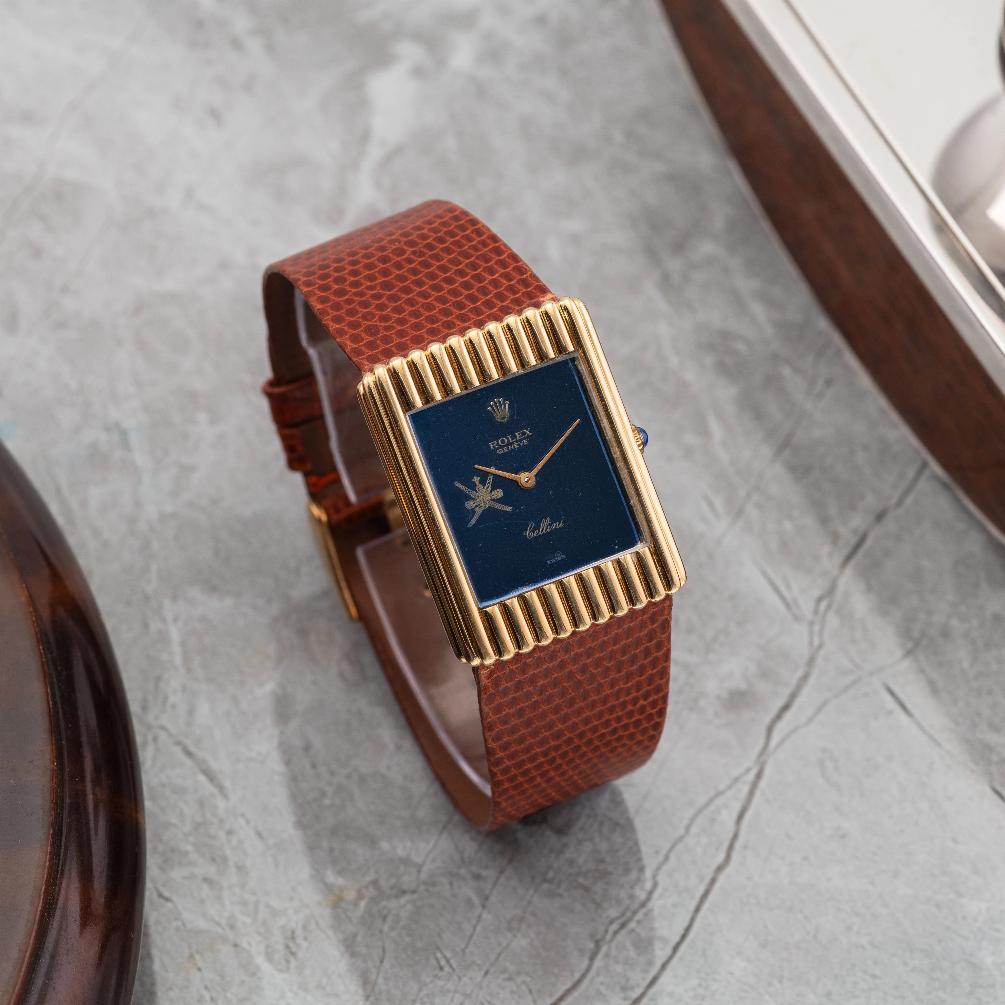 1975 Rolex Cellini Blue/Purple Mirror Dial 'Khanjar' Yellow Gold Ref. 4016