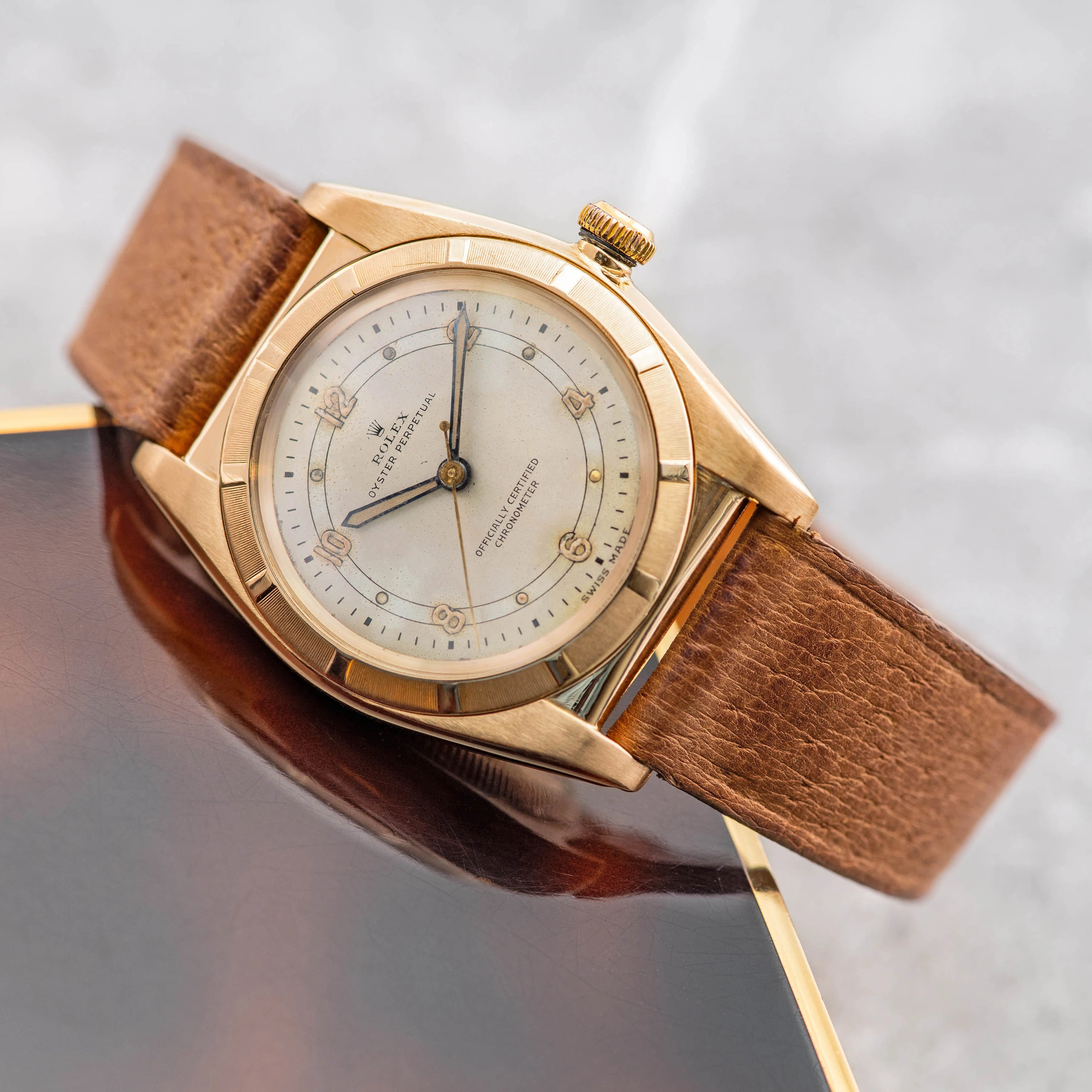 1947 Rolex Bubbleback 14k YG Two Tone Radium Dial Ref. 4777