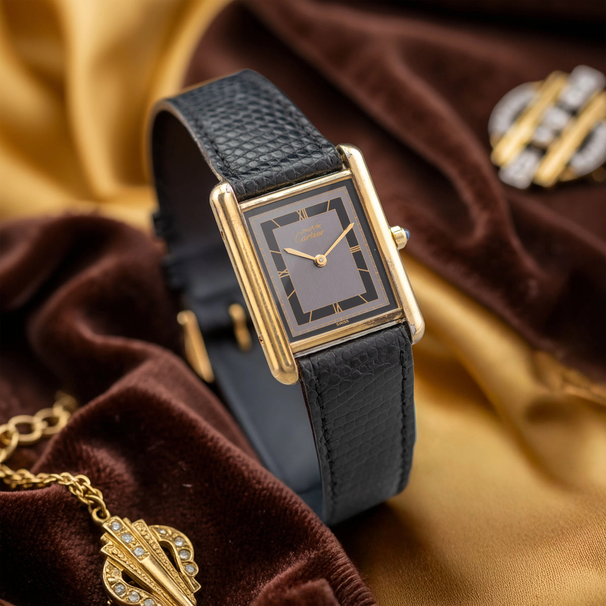 1980's Cartier Must De Cartier Tank 'Slate Dial' Ref. 681006
