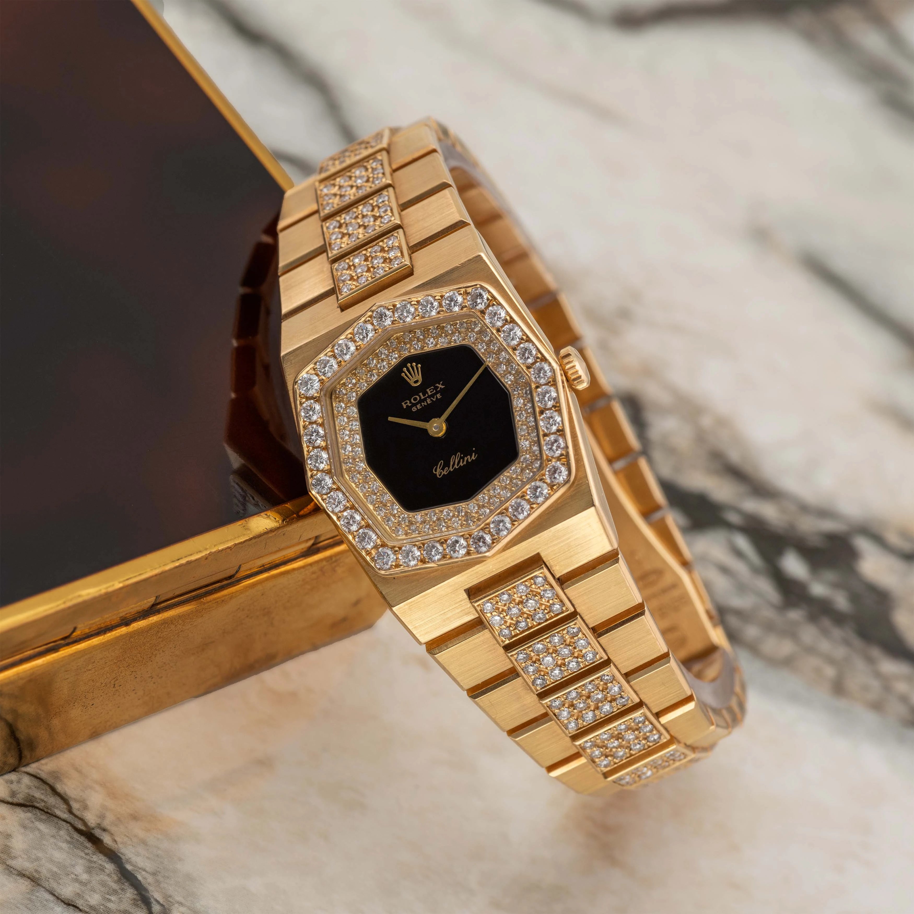 1981 Rolex Lady Cellini Black Lacquer Dial Ref. 4662