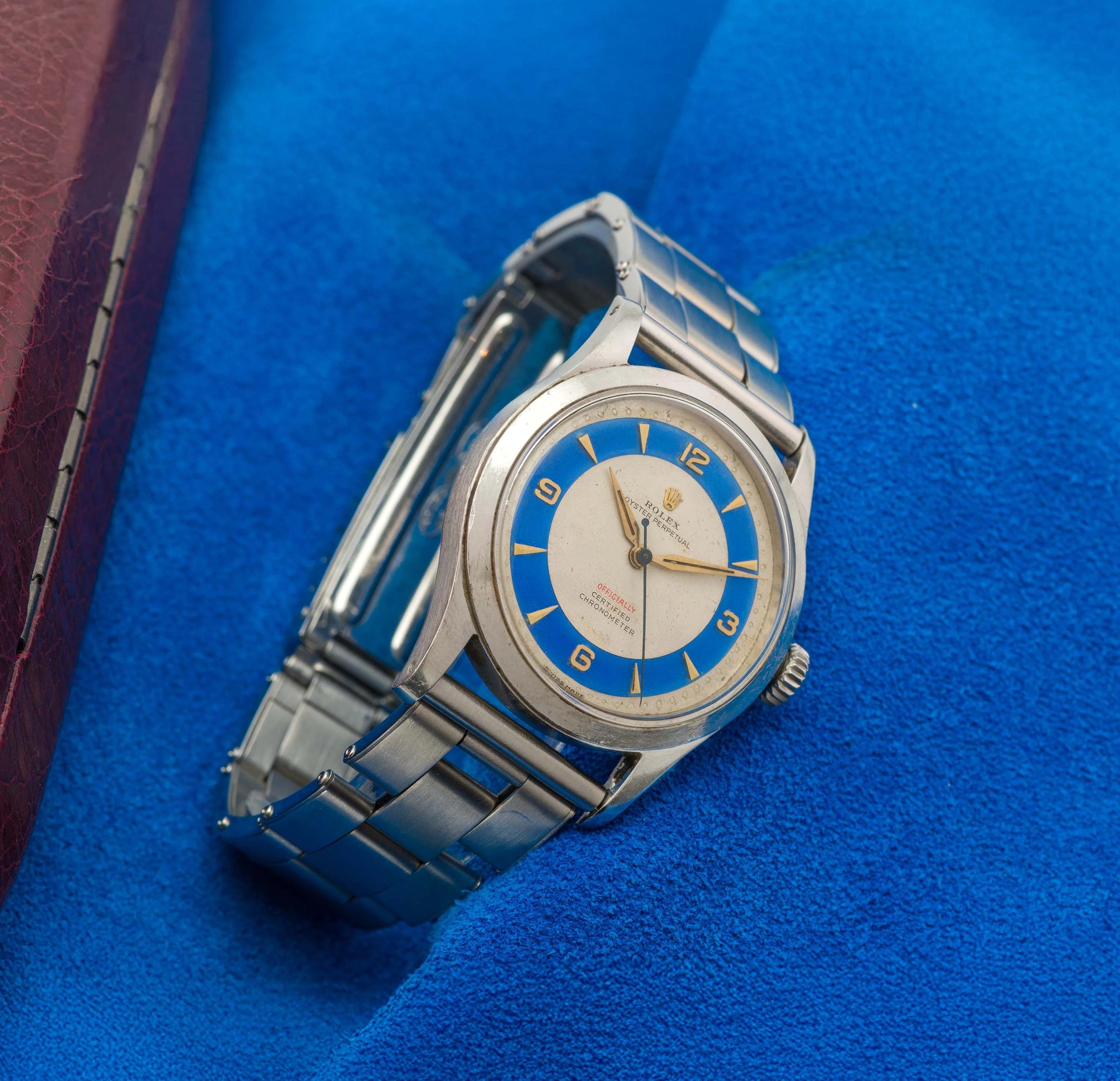 1954 Rolex Oyster Perpetual Bubbleback with Blue Enamel Dial Ref. 6332