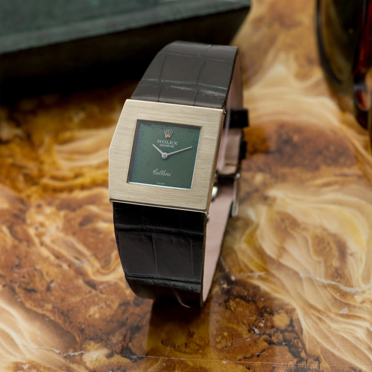 1975 Rolex Cellini King Midas WG Green tropical Dial Ref. 4017